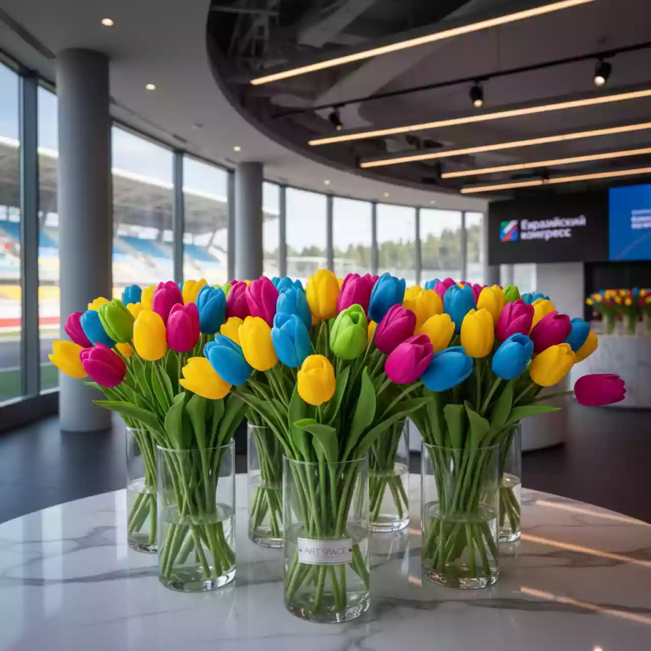 Аренда Тюльпаны искусственные латекс на Сочи Автодроме — ART SPACE