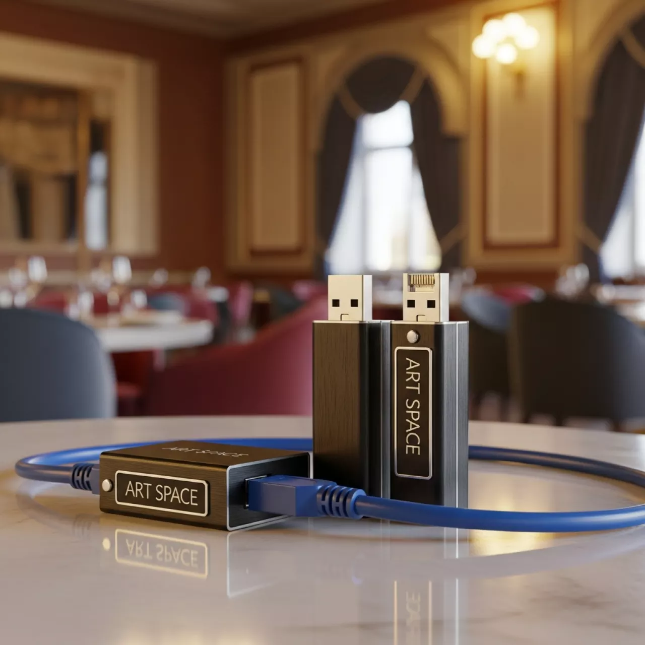 Аренда Удлинитель USB 2.0 по витой паре RJ45 до 30 м в ресторане «Плакучая Ива» — ART SPACE