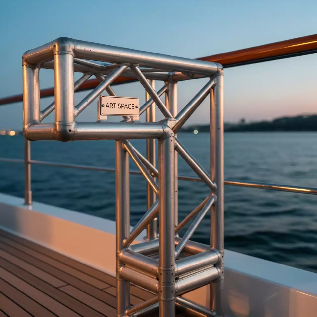 Аренда Угол фермы T образный 3 сторонний H 40V Layher на VIP-яхте (Имеретинский порт) — ART SPACE