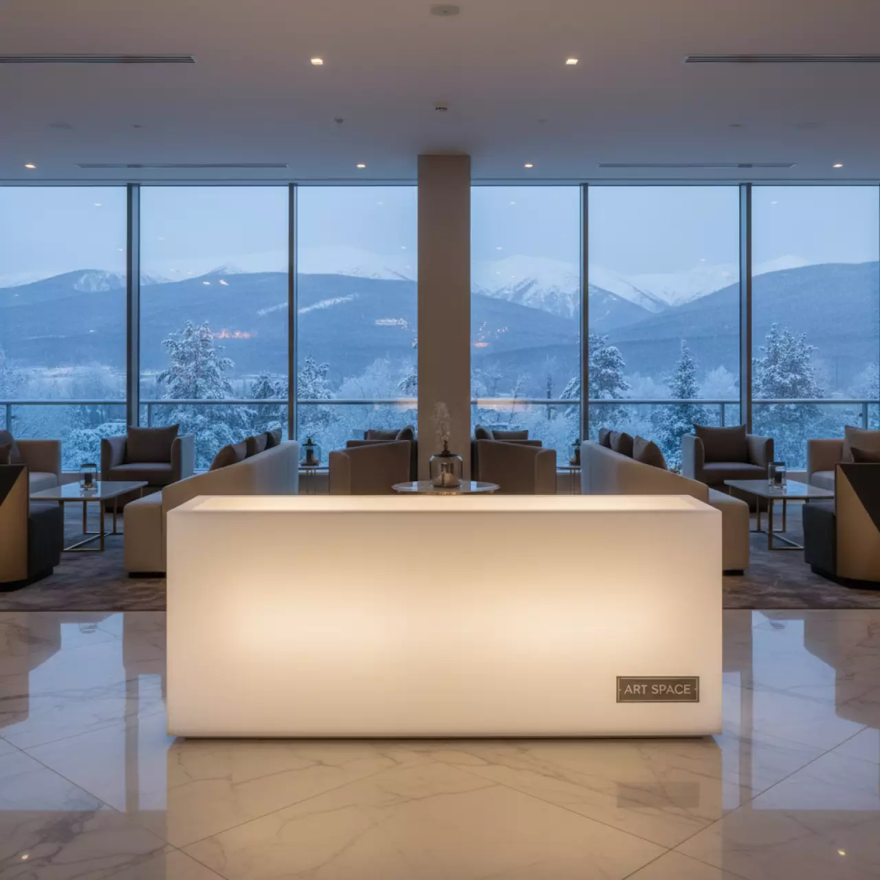 Аренда Вазон светодиодный прямоугольный в казино «Сочи» — ART SPACE