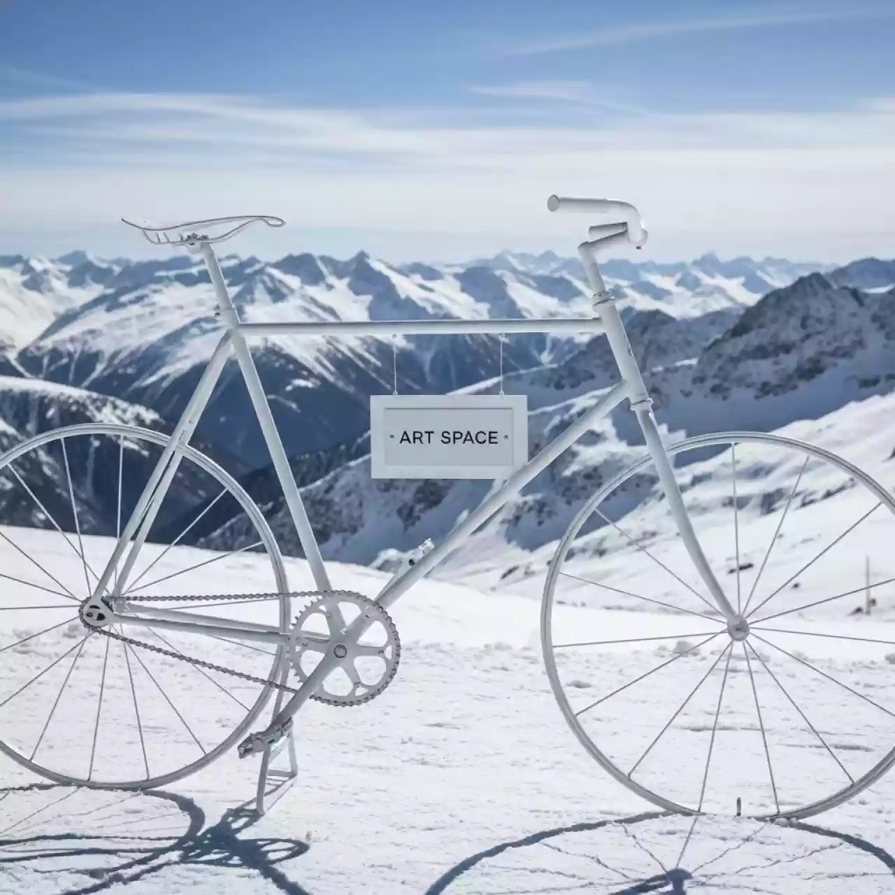 Аренда Велосипед кованый Arenda Decora на площадке Rosa Peak (2320м) — ART SPACE