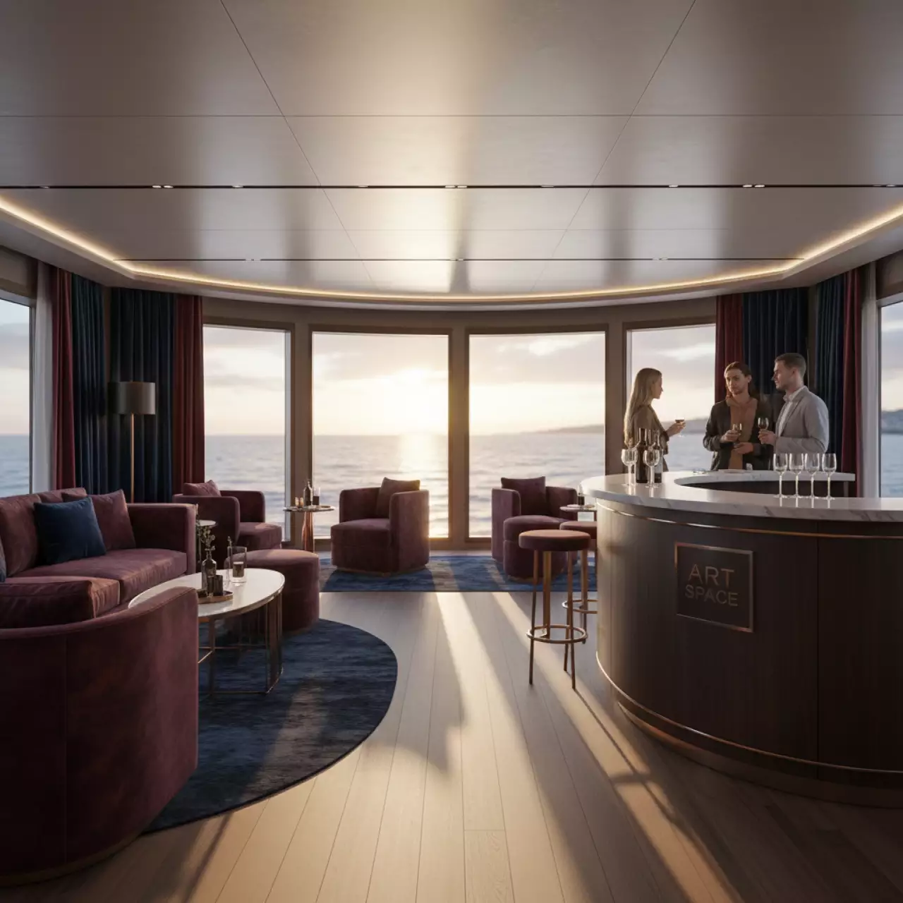 Аренда Велюр на VIP теплоходе (Морпорт Сочи) — ART SPACE