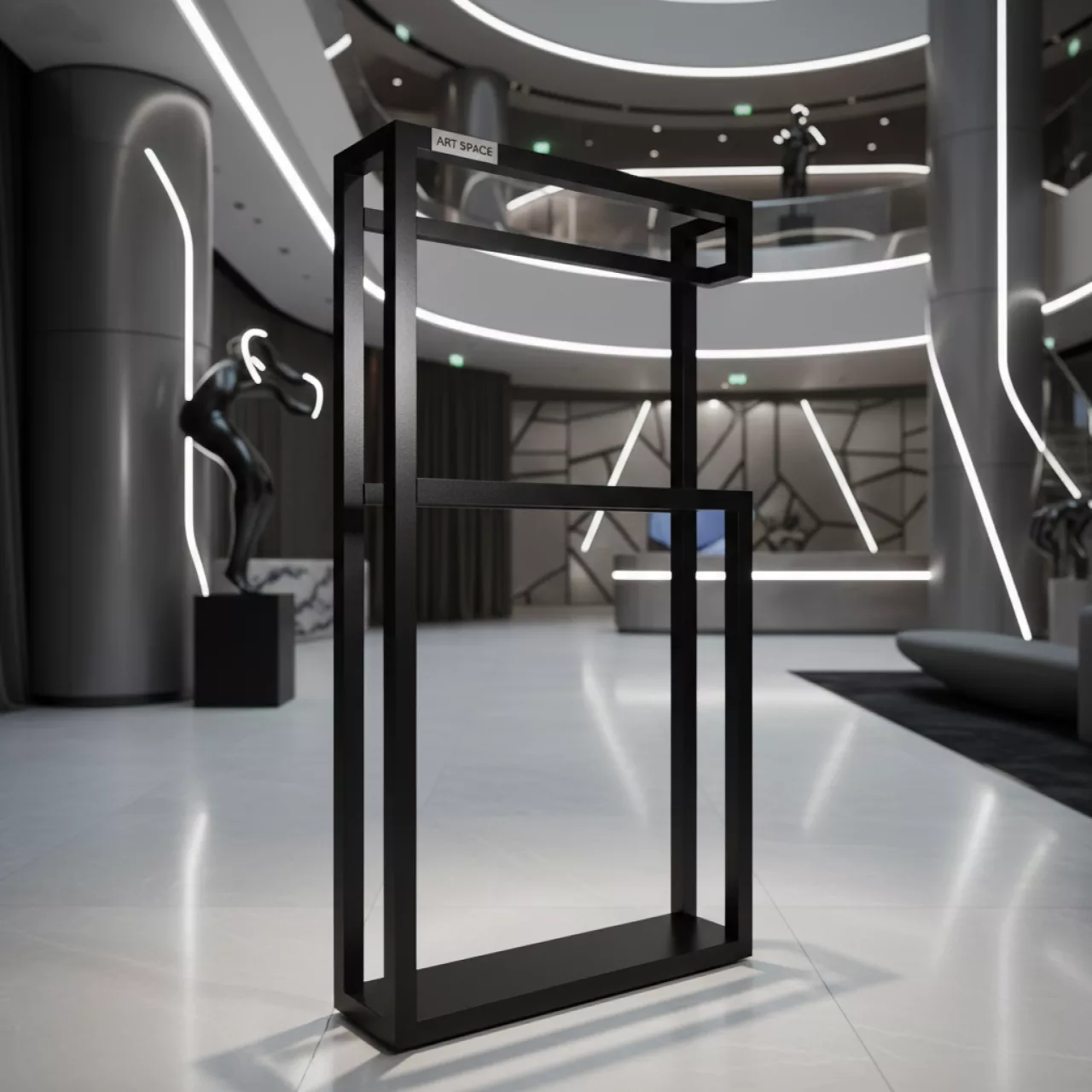 Аренда Вешалка для одежды напольная двойная W 01 чёрная в Гранд Отель Поляна — ART SPACE