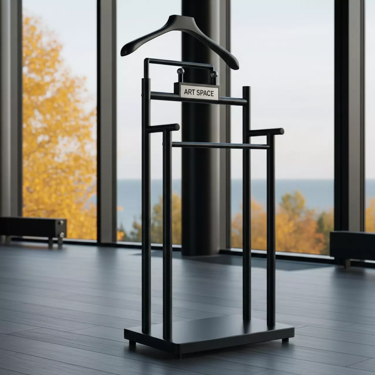 Аренда Вешалка для одежды напольная двойная W 21 черная в санатории «Черноморье» — ART SPACE