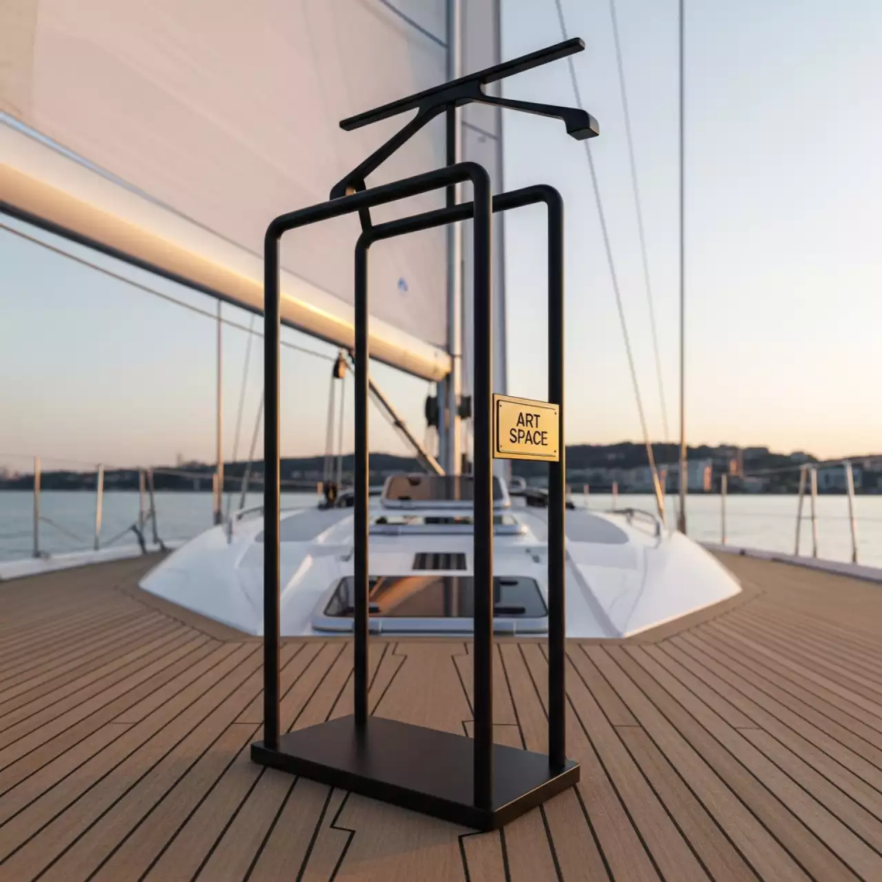 Аренда Вешалка для одежды напольная двойная W 22 черная на парусной регате (Сочи) — ART SPACE