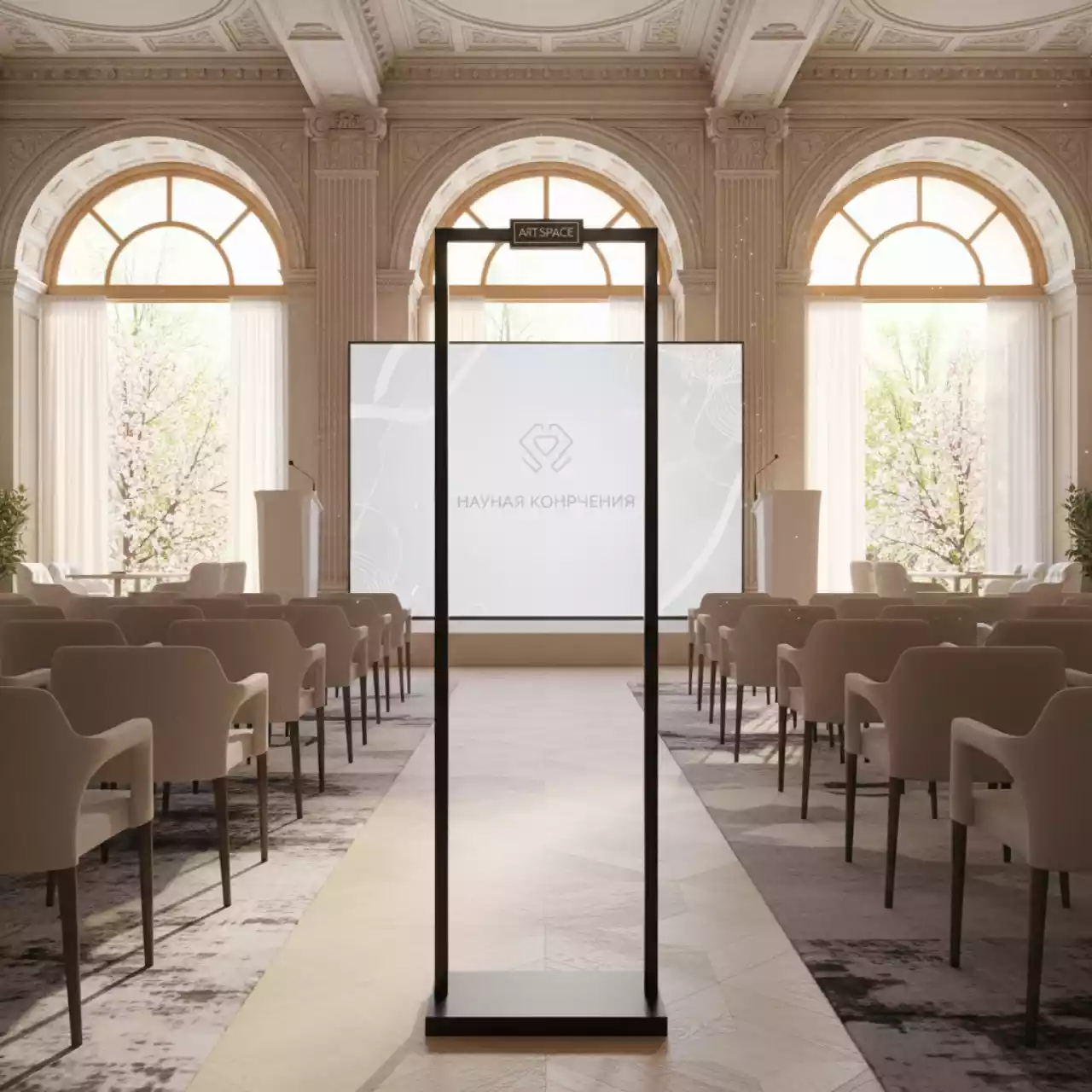 Аренда Вешалка напольная черная металл 1200х600х1200 1700 мм в ресторане «D.O.M» — ART SPACE