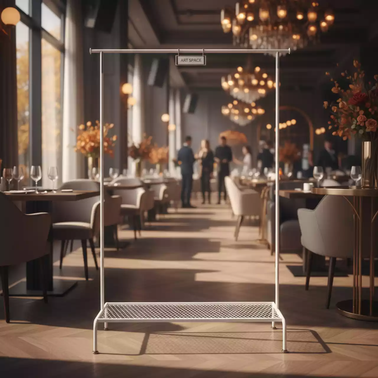 Аренда Вешалка напольная для одежды Helex Home W 10 белая в ресторане «Магадан» — ART SPACE