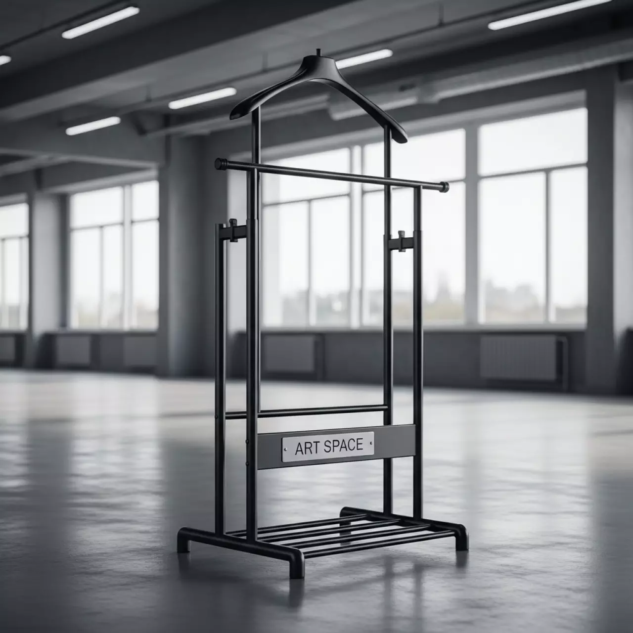 Аренда Вешалка напольная двойная для одежды W 21 чёрная в санатории «Русь» — ART SPACE