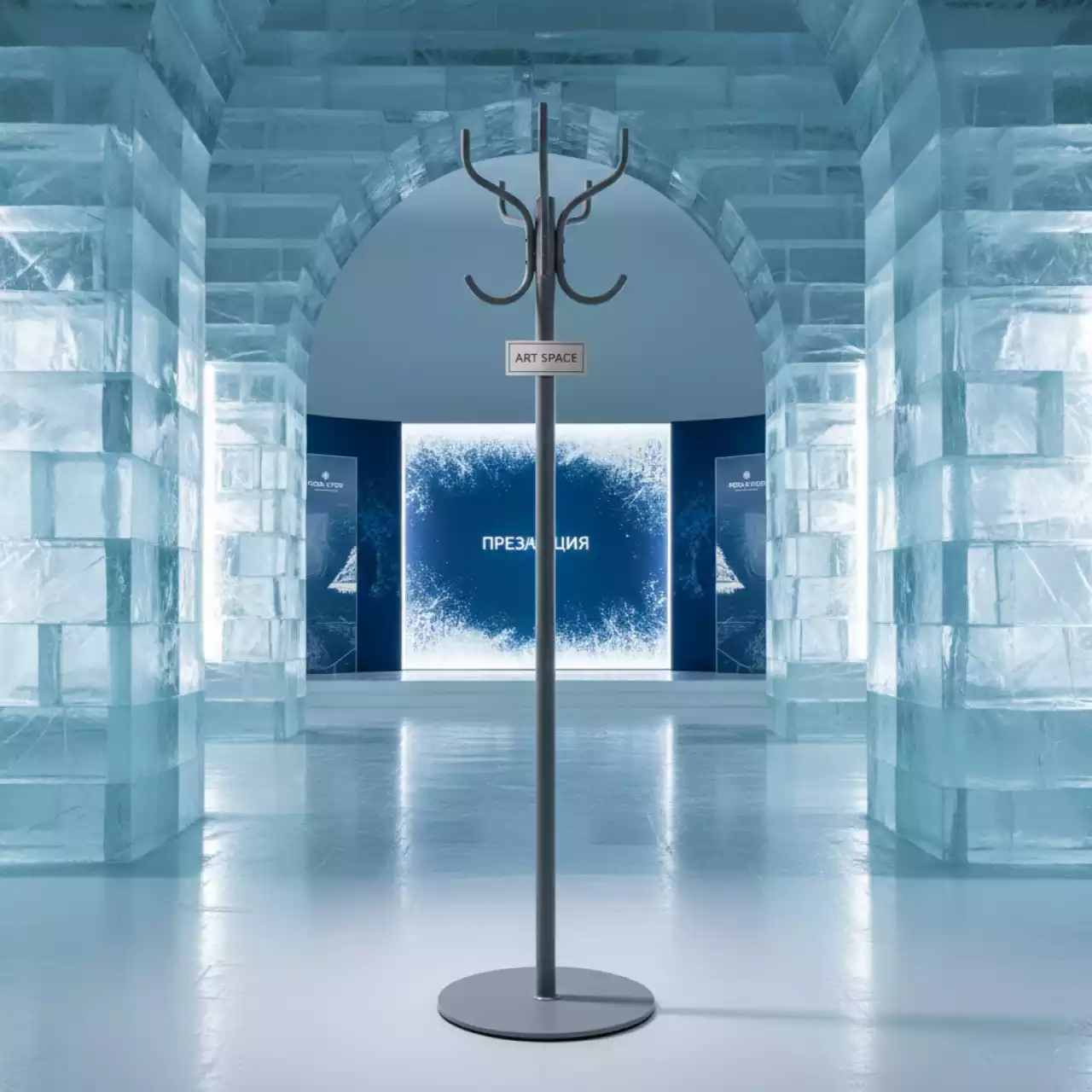 Аренда Вешалка напольная Hook серый в ледовом дворце «Роза Хутор» — ART SPACE