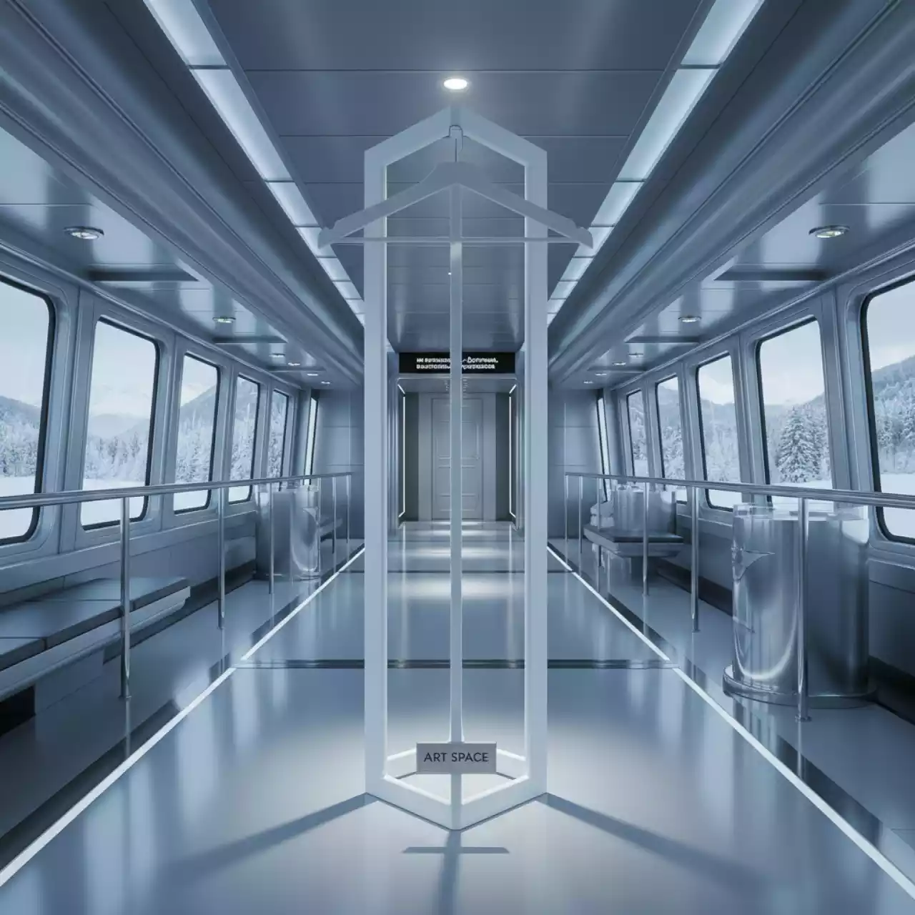 Аренда Вешалка напольная Minimal White Vers.1 на теплоходе «Дагомыс» — ART SPACE