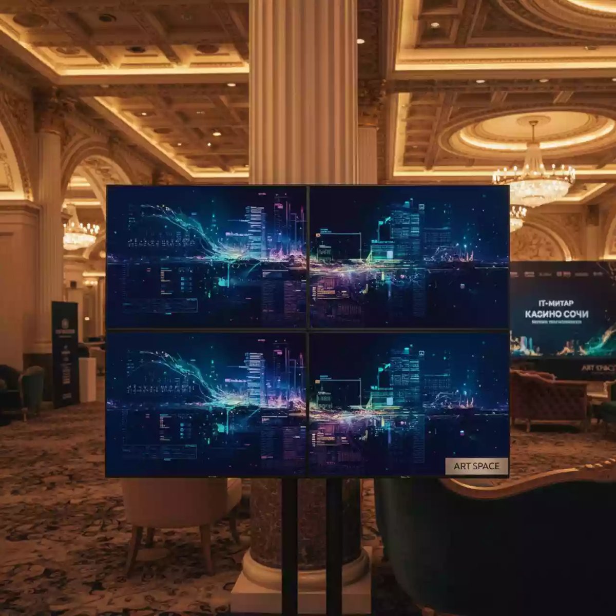 Аренда Видеостена BOE VE46L A 2х2 в казино «Сочи» — ART SPACE