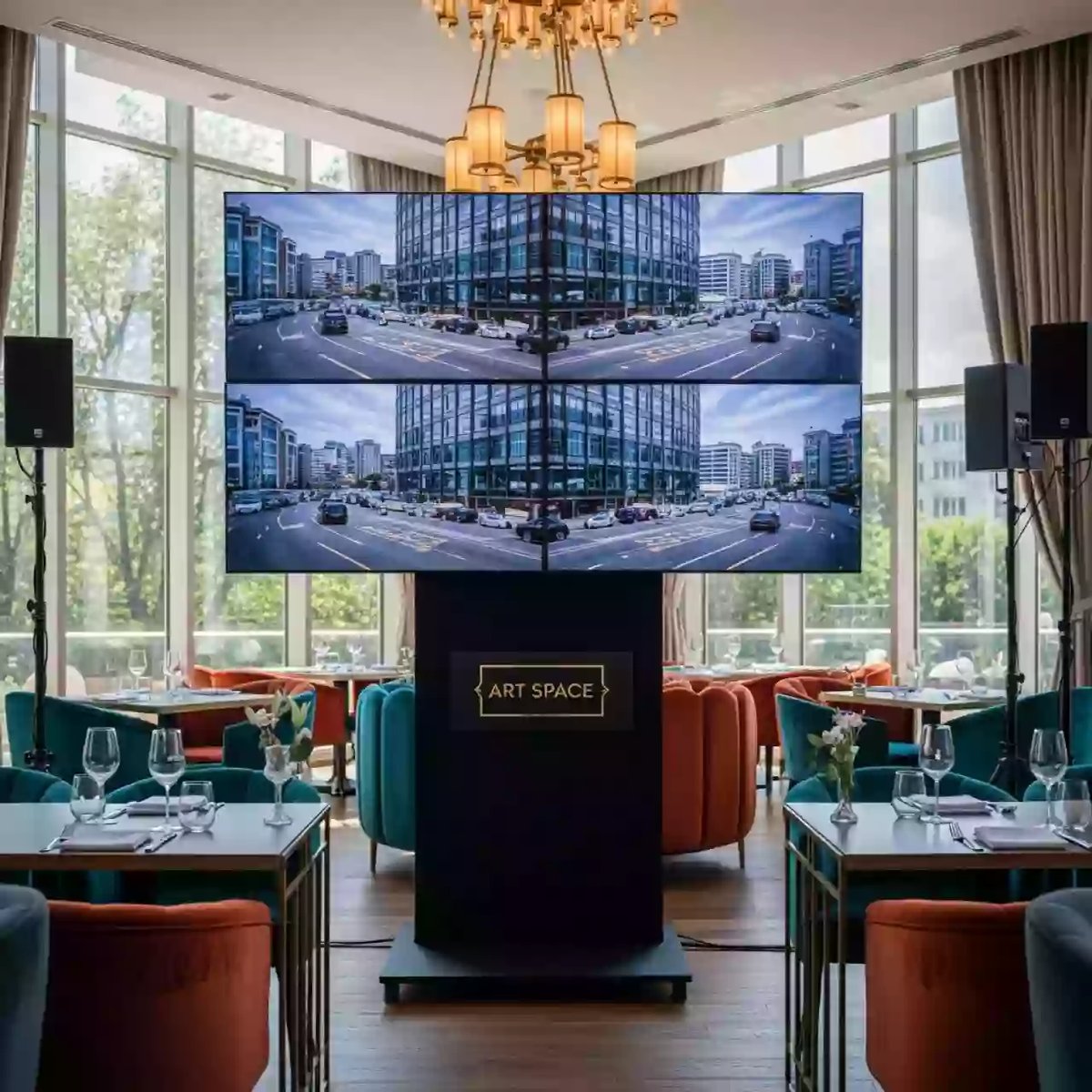 Аренда Видеостена BOE VM55L A 2х2 в ресторане «Sanremo» — ART SPACE