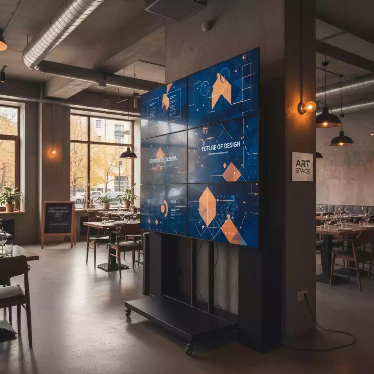 Аренда Видеостена Samsung VM46BU 3х3 в ресторане «Плакучая Ива» — ART SPACE