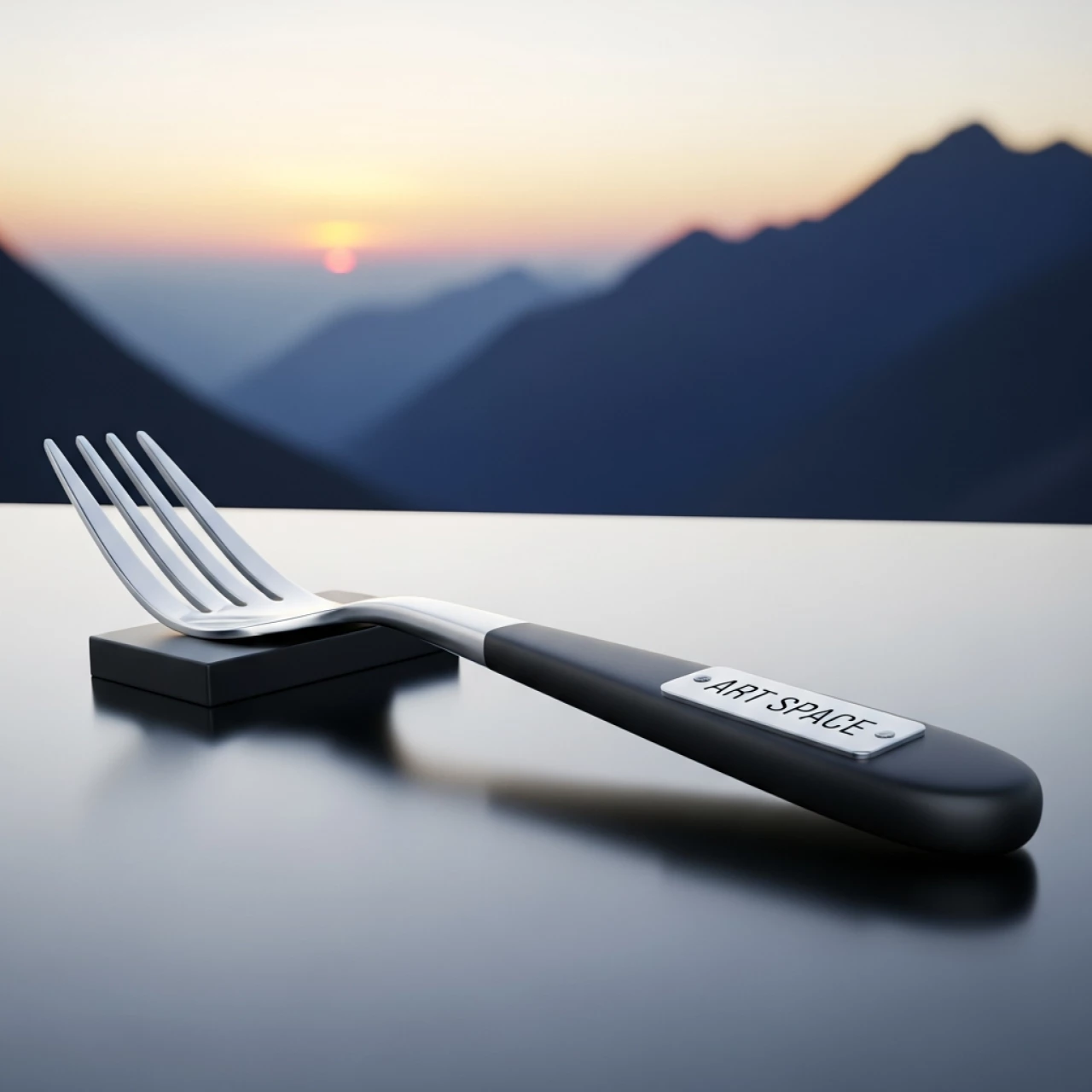Аренда Вилка столовая Линкольн серебристо черная на площадке Rosa Peak (2320м) — ART SPACE