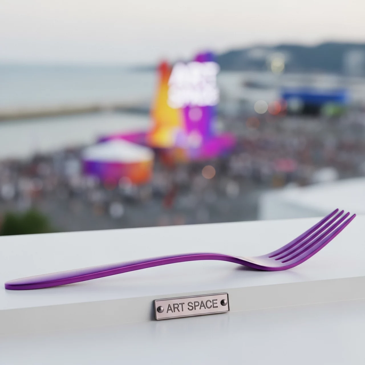 Аренда Вилка столовая Sapporo фиолетовая L 190 мм на территории Морпорта Сочи — ART SPACE