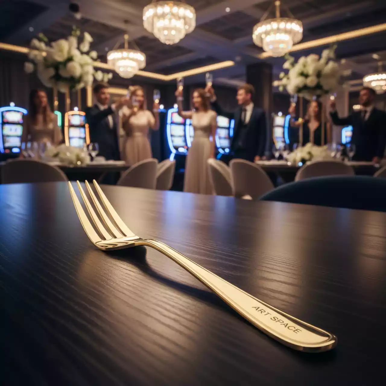 Аренда Вилка столовая Sapporo золото 190 мм в казино «Сочи» — ART SPACE