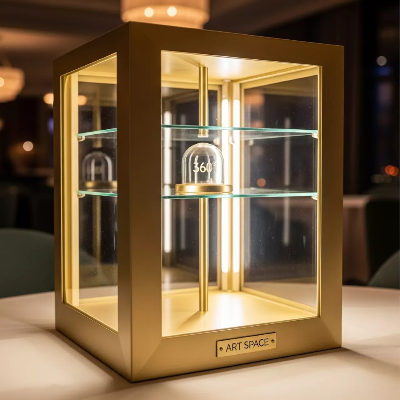 Аренда Витрина кондитерская золотая 50 л 0,2 кВт в ресторане «Высота 5642» — ART SPACE