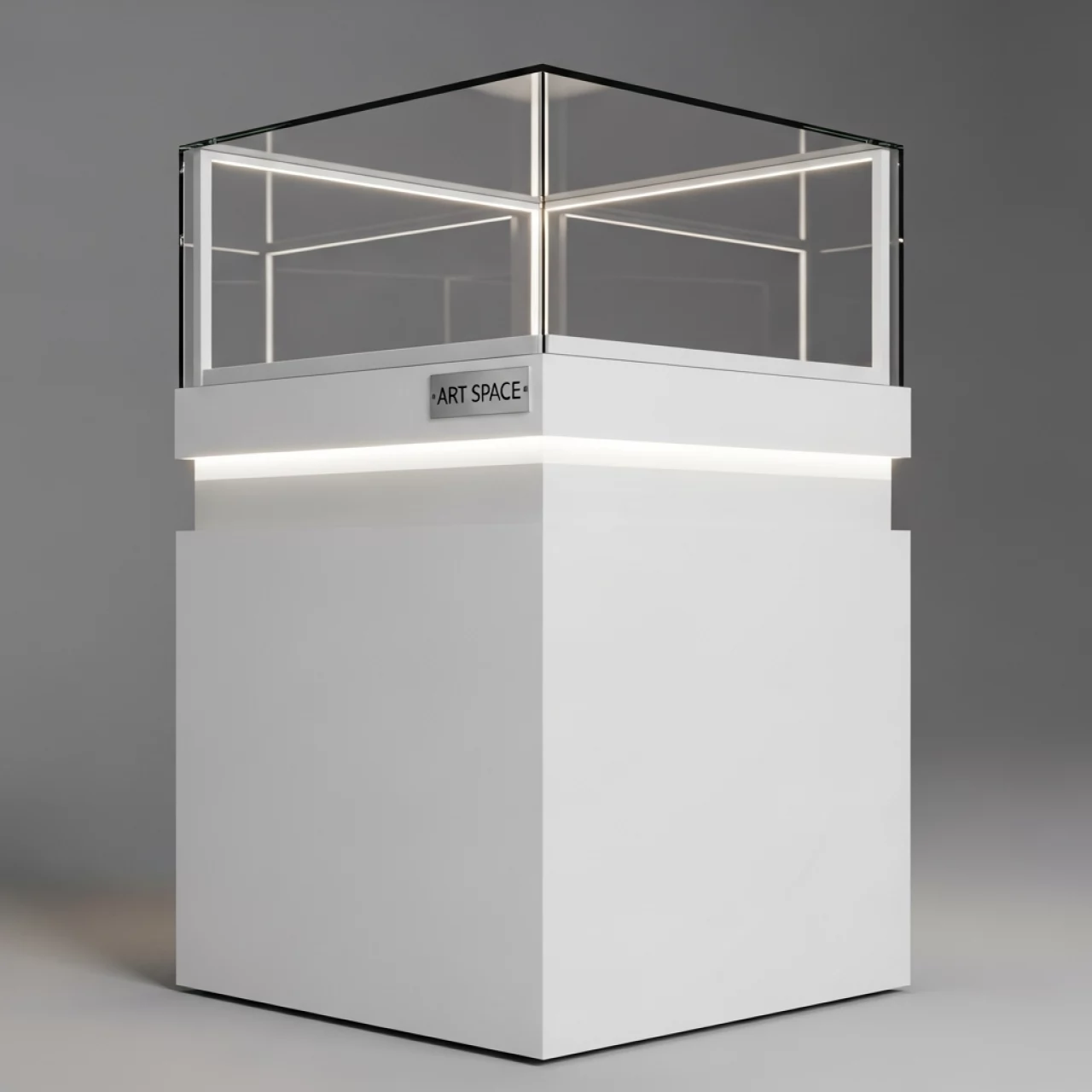 Аренда Витрина с подсветкой белая 53х53х215 см в Radisson Collection Paradise — ART SPACE