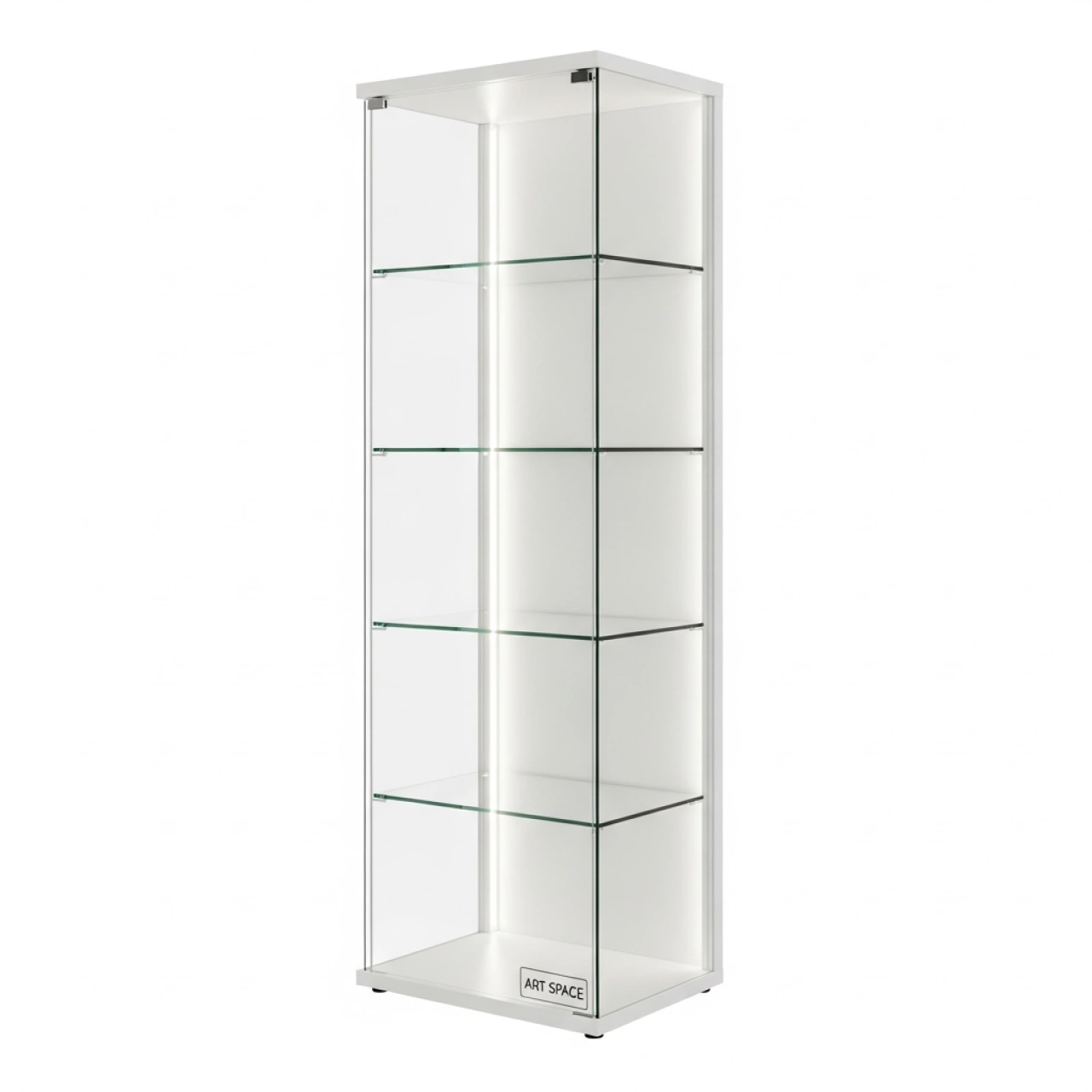 Аренда Витрина с подсветкой стеклянная белая 43х37х163 см в Stella di Mosca — ART SPACE
