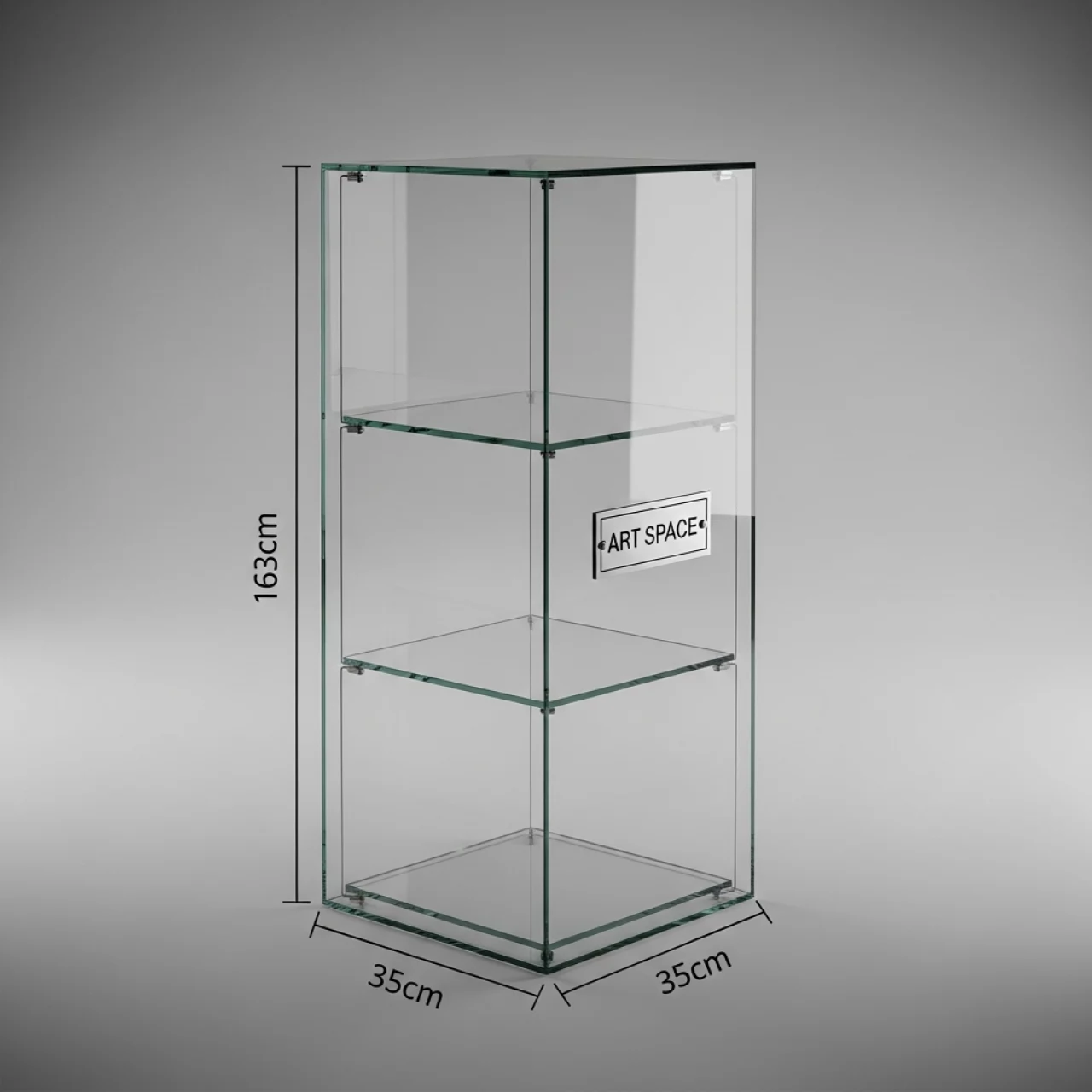 Аренда Витрина стеклянная 3 полки 163х35х35 см Boutique Hotel PORTUM 1905 — ART SPACE