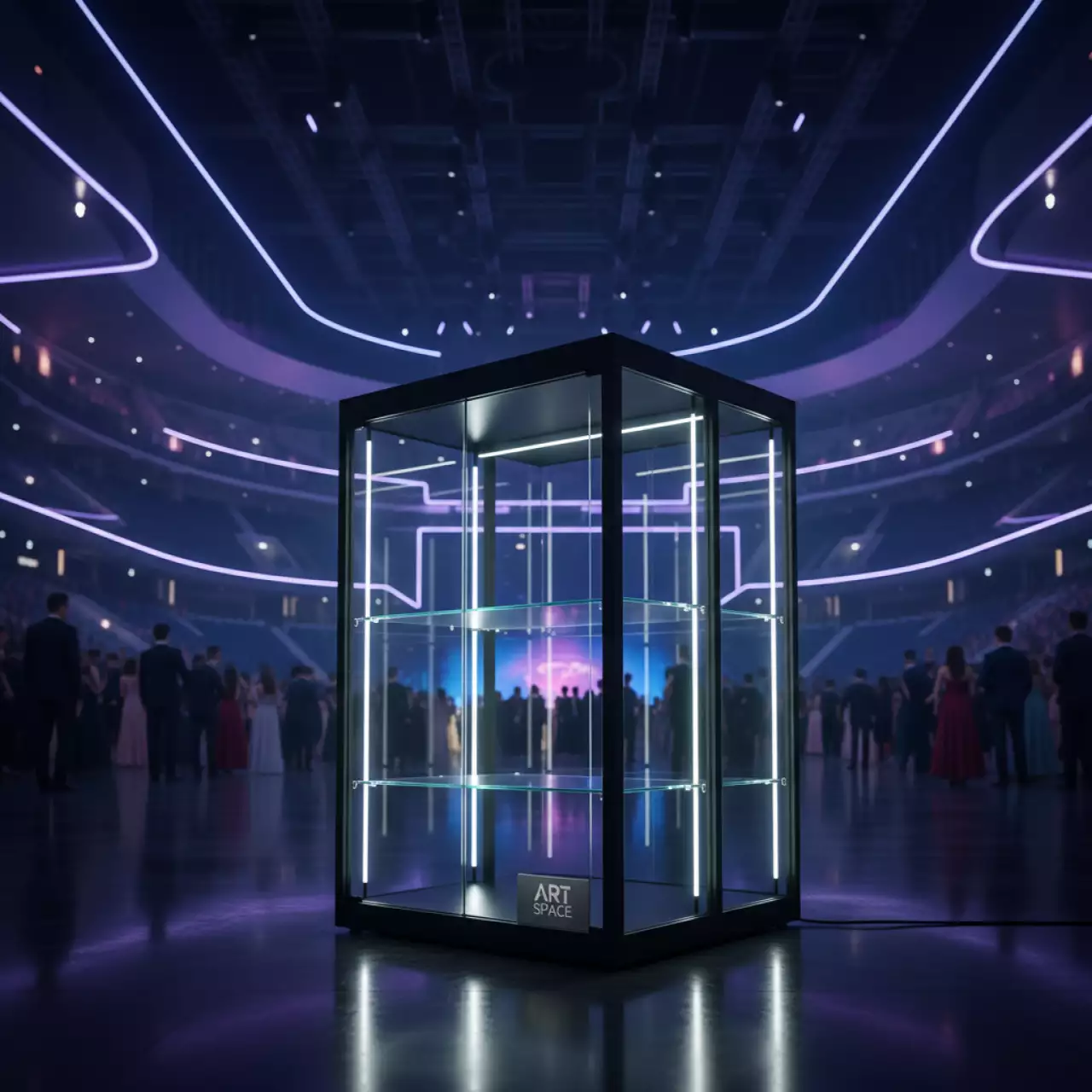 Аренда Витрина Valencia black 5480BK в ледовом дворце «Роза Хутор» — ART SPACE