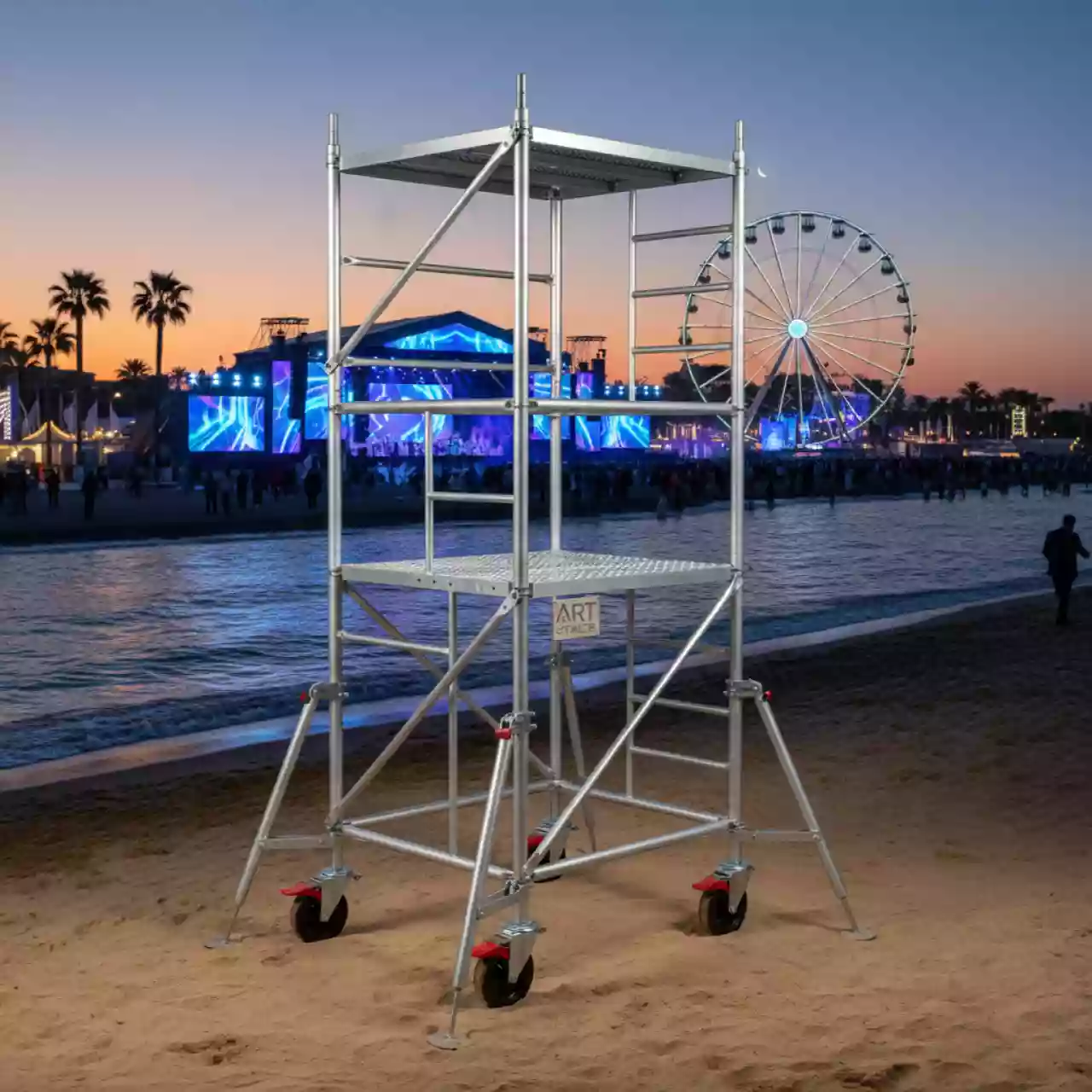 Аренда Вышки туры передвижные УЛТ 60 площадка 1,6х0,6 м на пляже «Ривьера» — ART SPACE