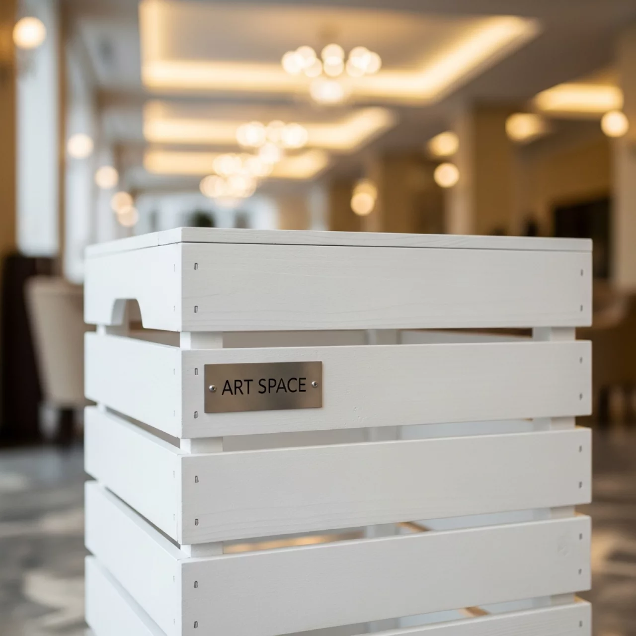 Аренда Ящик деревянный "Эко" белый в отеле «Звездный» — ART SPACE