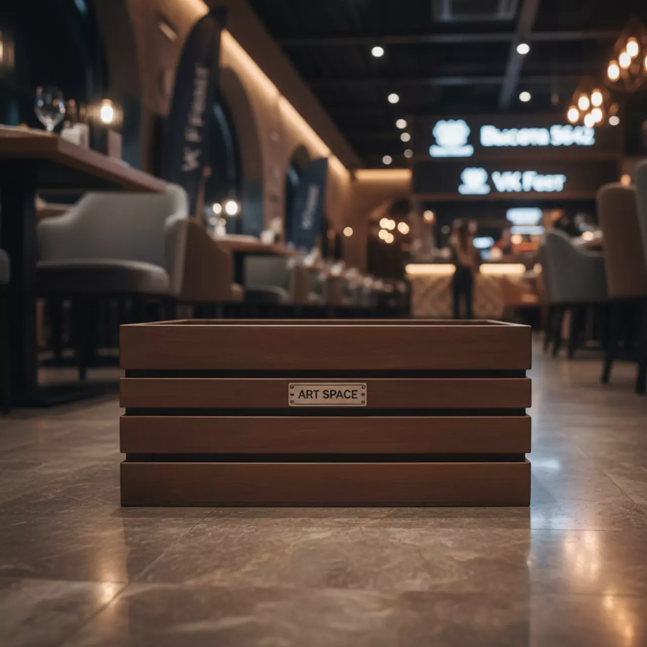 Аренда Ящик из дерева коричневый 54х35 см в ресторане «Высота 5642» — ART SPACE