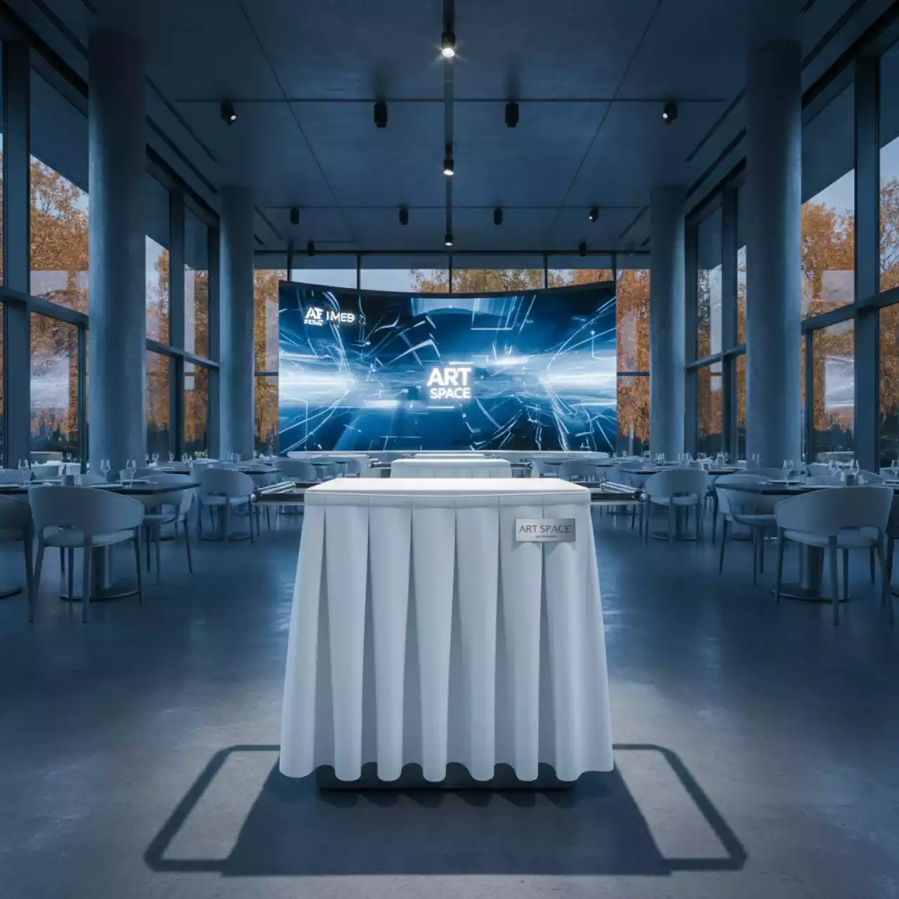 Аренда Юбка для тележки белая 1,8х65 см в ресторане «Sanremo» — ART SPACE