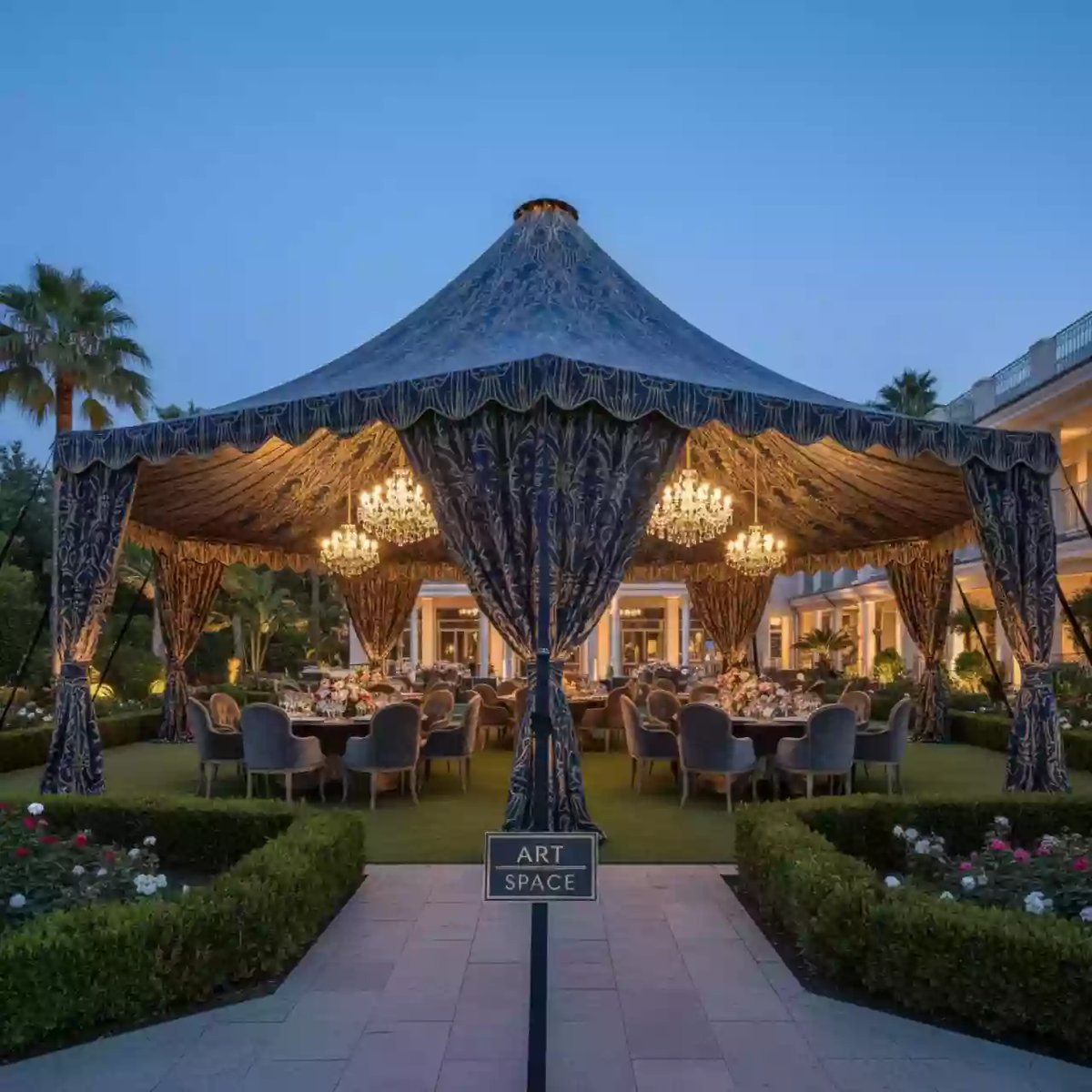 Аренда Замена штор для шатра Паук D 18 м в санатории «Сочи» — ART SPACE