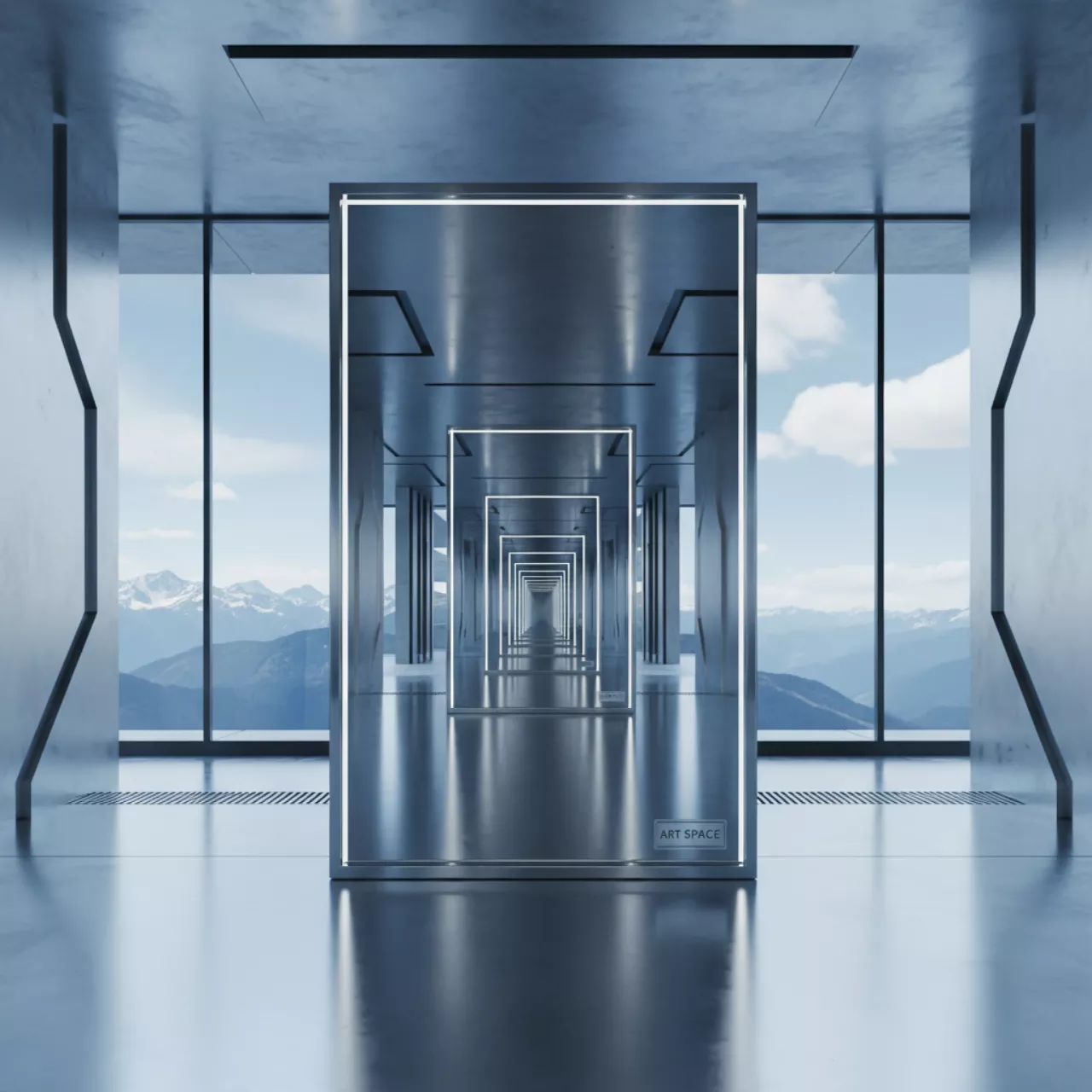 Аренда Зеркала напольного хромированного 490х460х1470 мм на площадке Rosa Peak (2320м) — ART SPACE