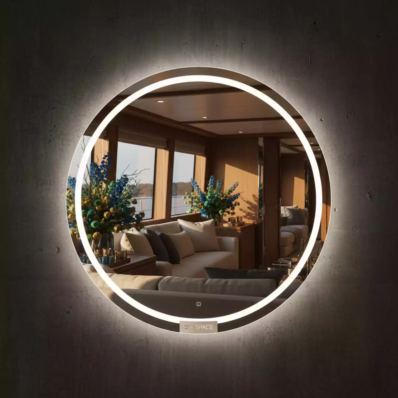 Аренда Зеркало AM.PM X Joy d 65 см с подсветкой на VIP-яхте (Имеретинский порт) — ART SPACE