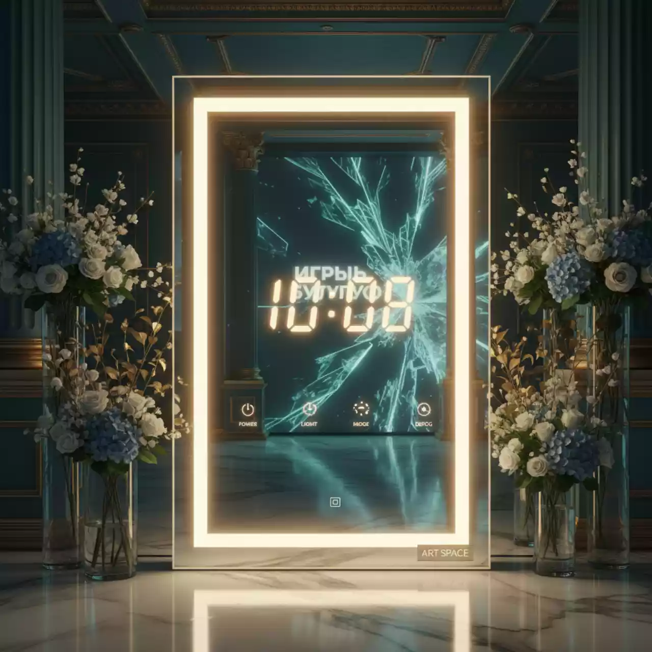 Аренда Зеркало Cersanit LED 070 Design Pro 80х60 см с подсветкой подогревом часами Bluetooth в ледовом дворце «Большой» — ART SPACE