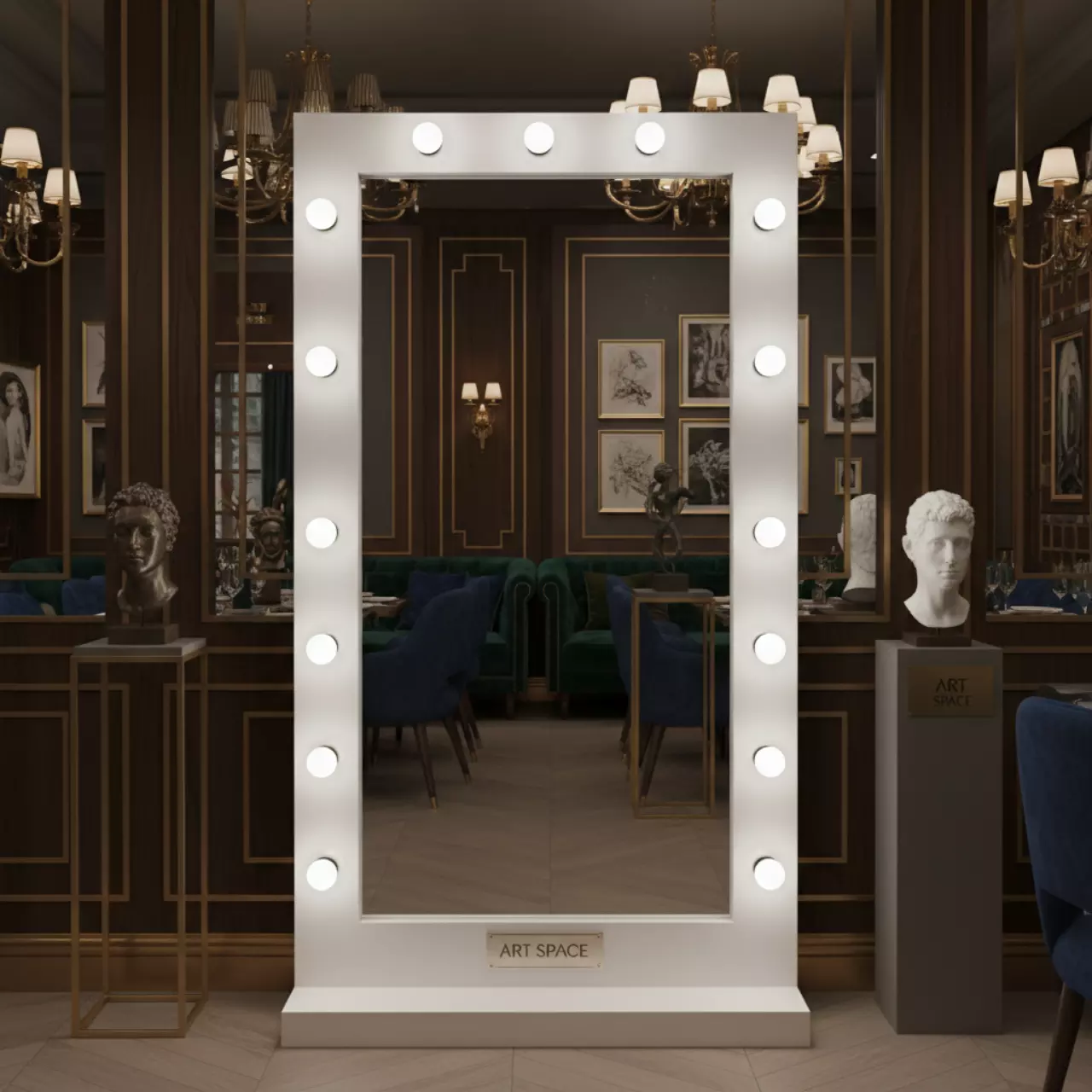 Аренда Зеркало гримерное белое 80х180 в ресторане «Магеллан» — ART SPACE