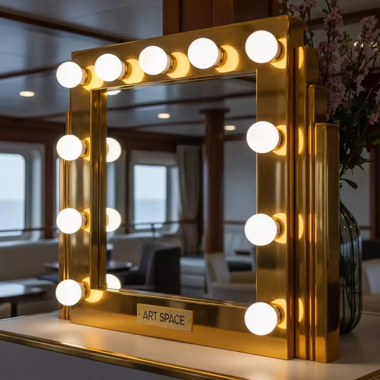 Аренда Зеркало гримерное Hollywood Gold на теплоходе «Дагомыс» — ART SPACE