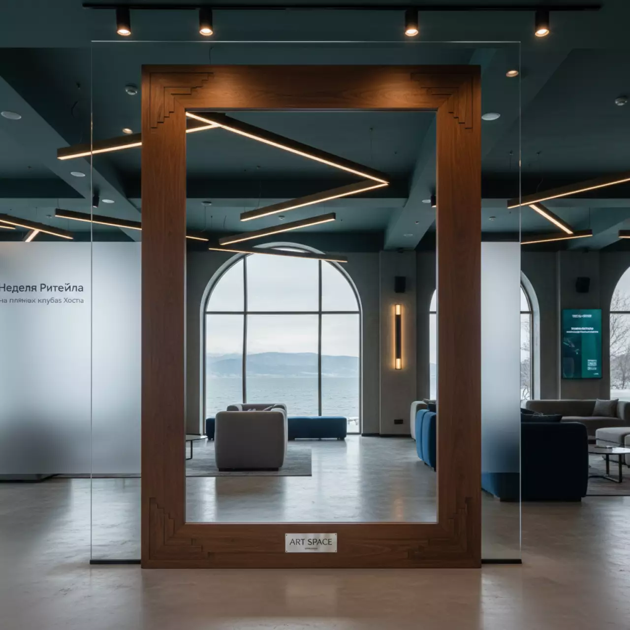 Аренда Зеркало из дерева коричневое Гарден на пляжных клубах Хосты — ART SPACE