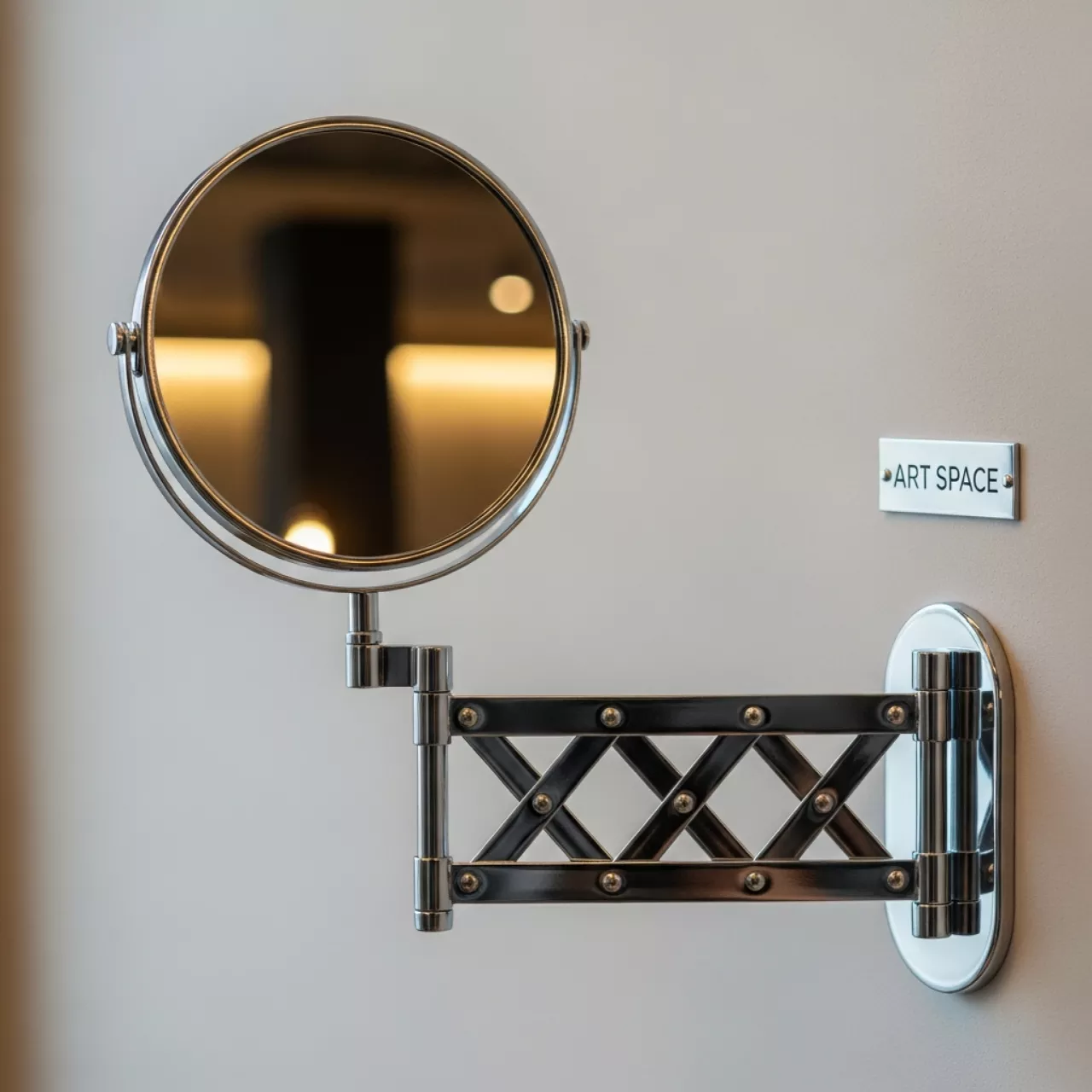 Аренда Зеркало косметическое настенное выдвижное хромированное 17 см в ресторане «Баран-Рапан» — ART SPACE