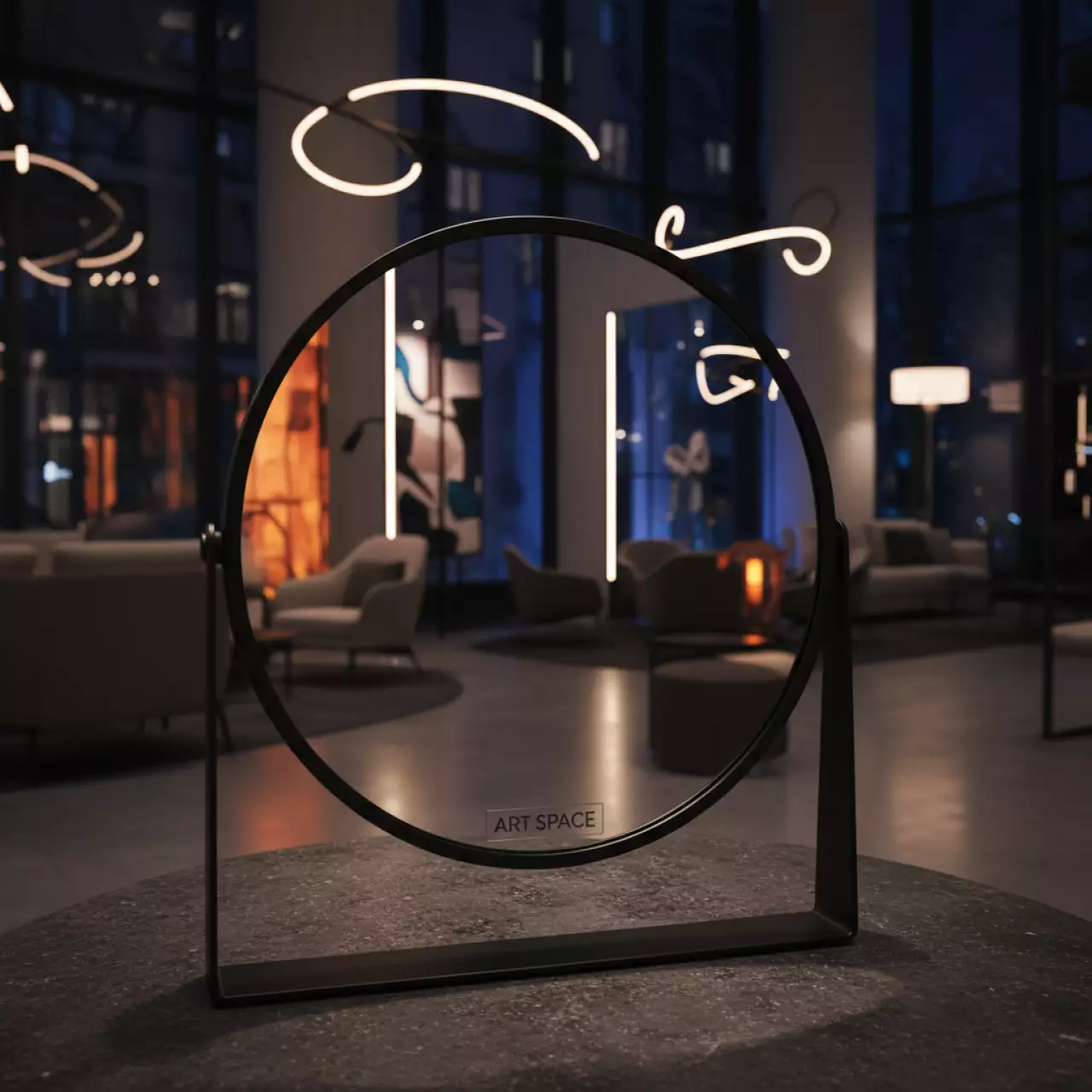 Аренда Зеркало круглое диаметр 35 см в Mövenpick Hotel — ART SPACE