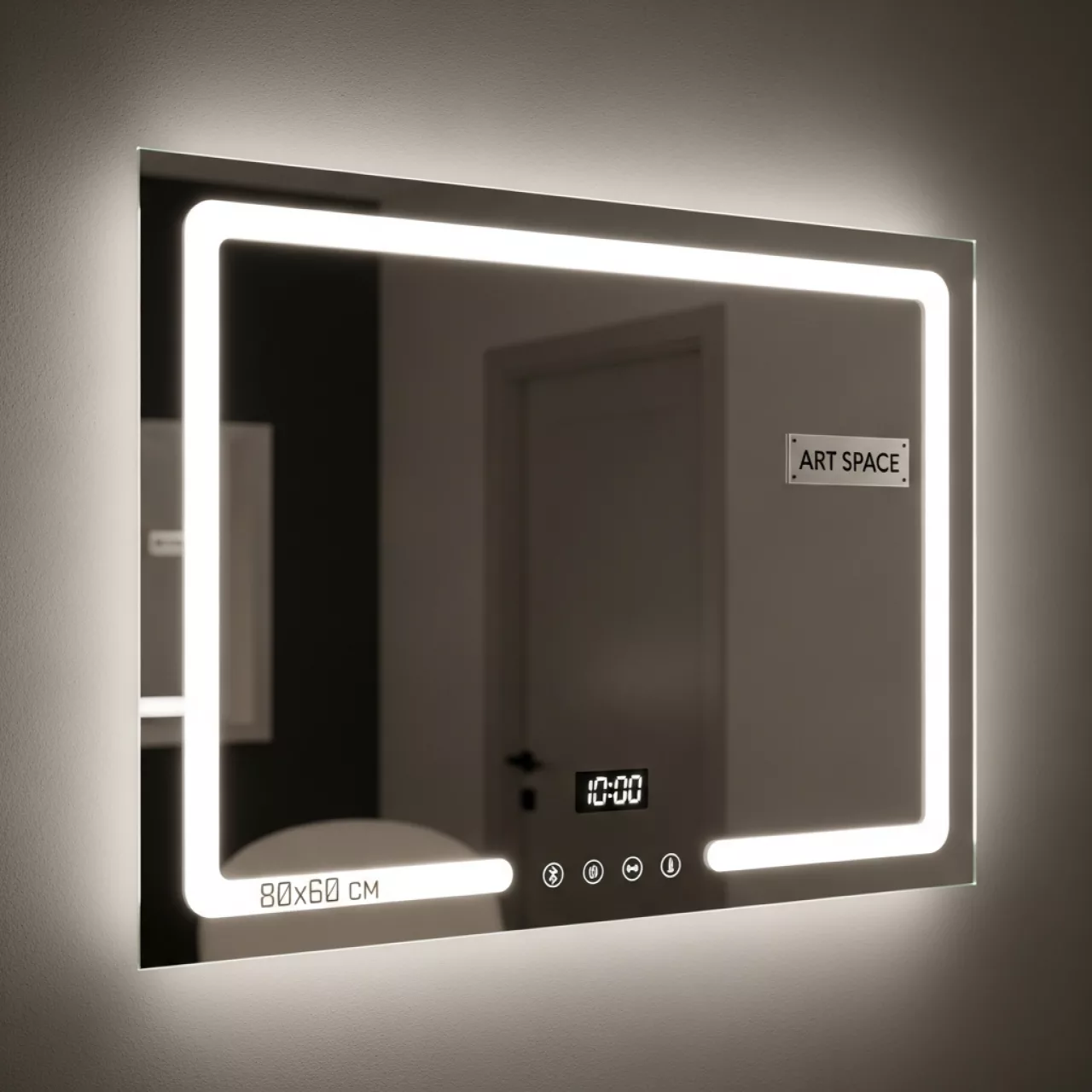Аренда Зеркало с подсветкой подогревом часами и Bluetooth Cersanit LED 070 Design Pro 80х60 см в санатории «Сочи» — ART SPACE