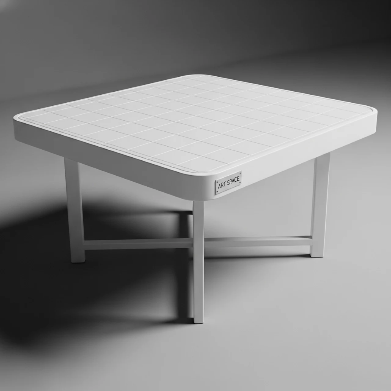 Аренда Журнальный стол белый шахматы в ресторане «Voda» — ART SPACE