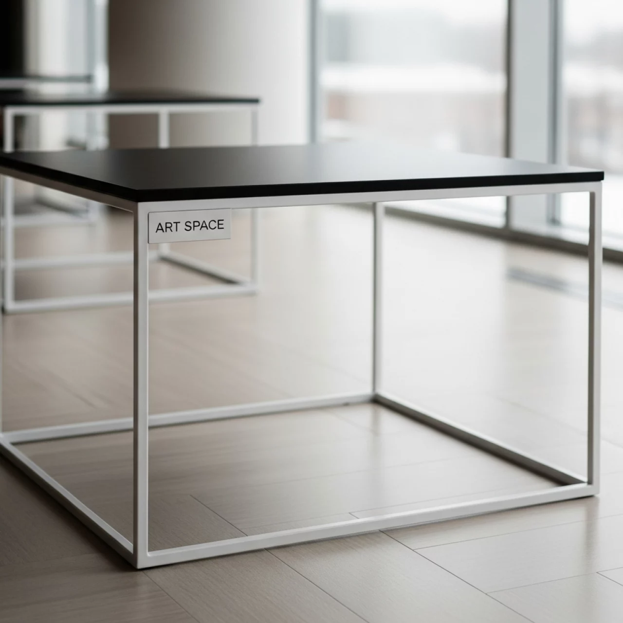 Аренда Журнальный стол Cube белый черная столешница в City Park Hotel Sochi — ART SPACE