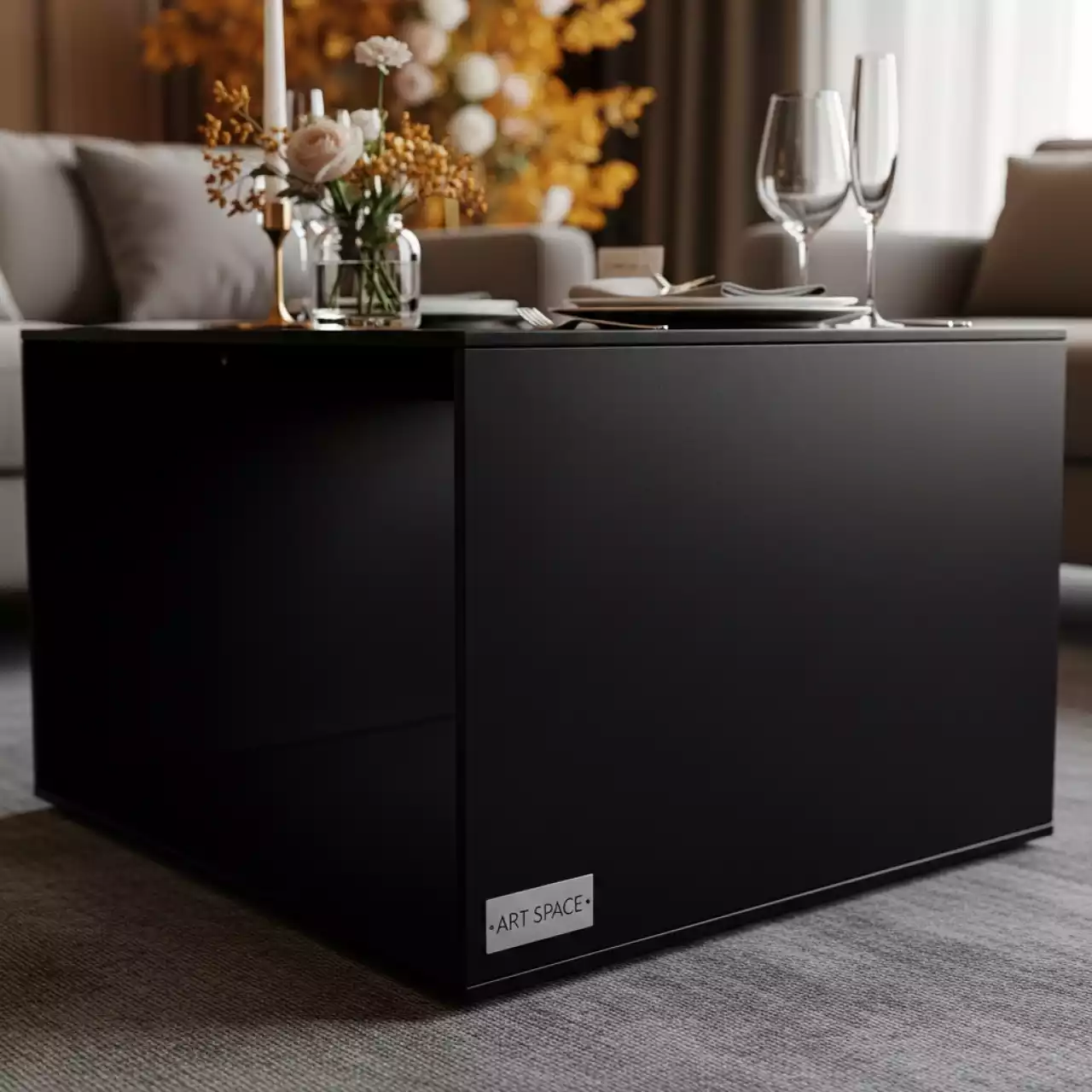 Аренда Журнальный стол Cube Loft черный в отеле «Богатырь» — ART SPACE