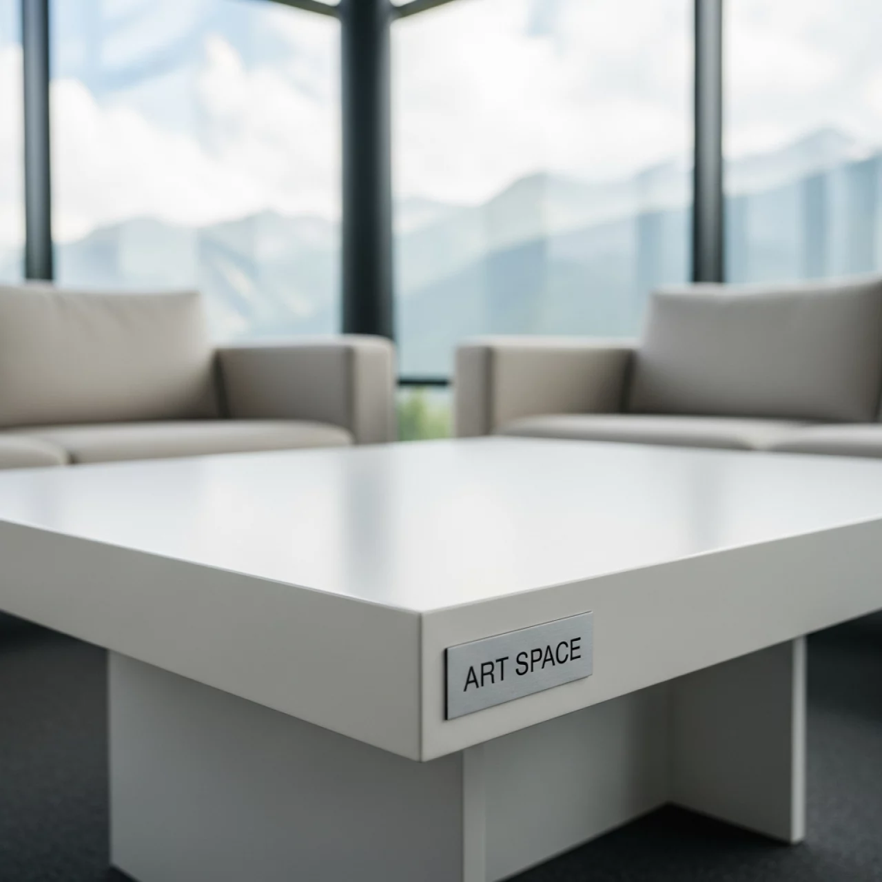 Аренда Журнальный стол Cube Long белый в Rixos Krasnaya Polyana — ART SPACE