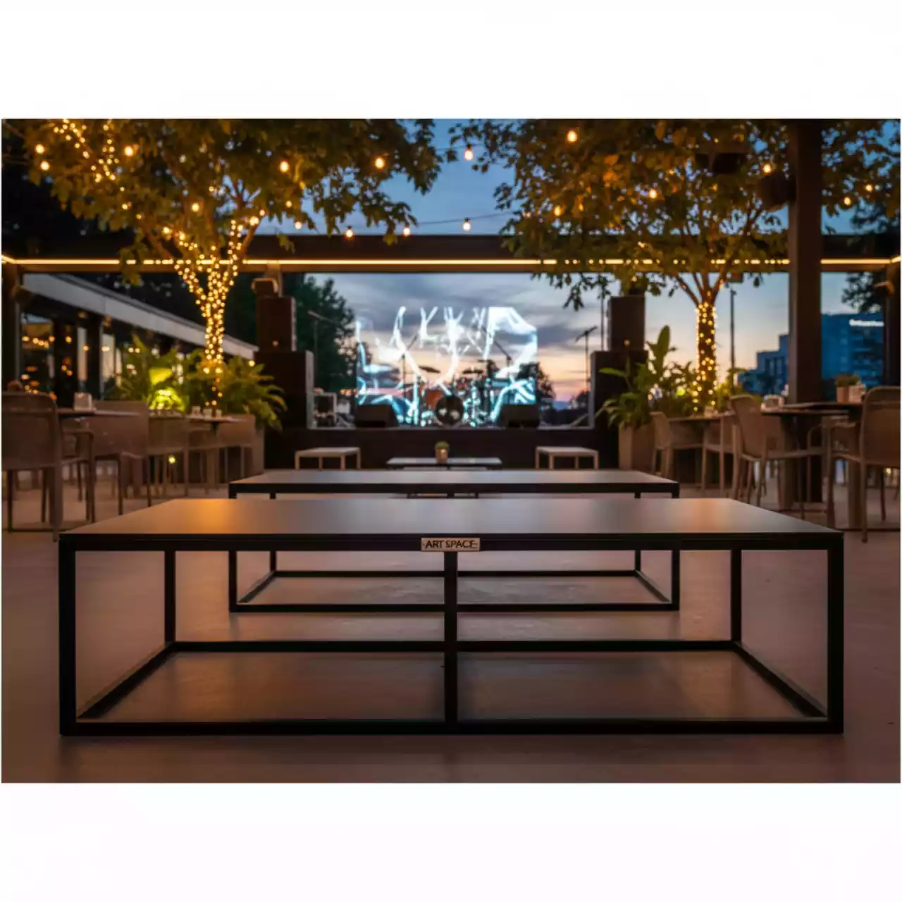 Аренда Журнальный стол длинный Cube Loft 120 черный в ресторане «Brunello» — ART SPACE