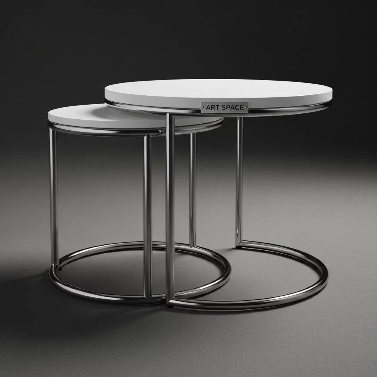 Аренда Журнальный стол Duet серебристый и белый в Skypark Sochi — ART SPACE