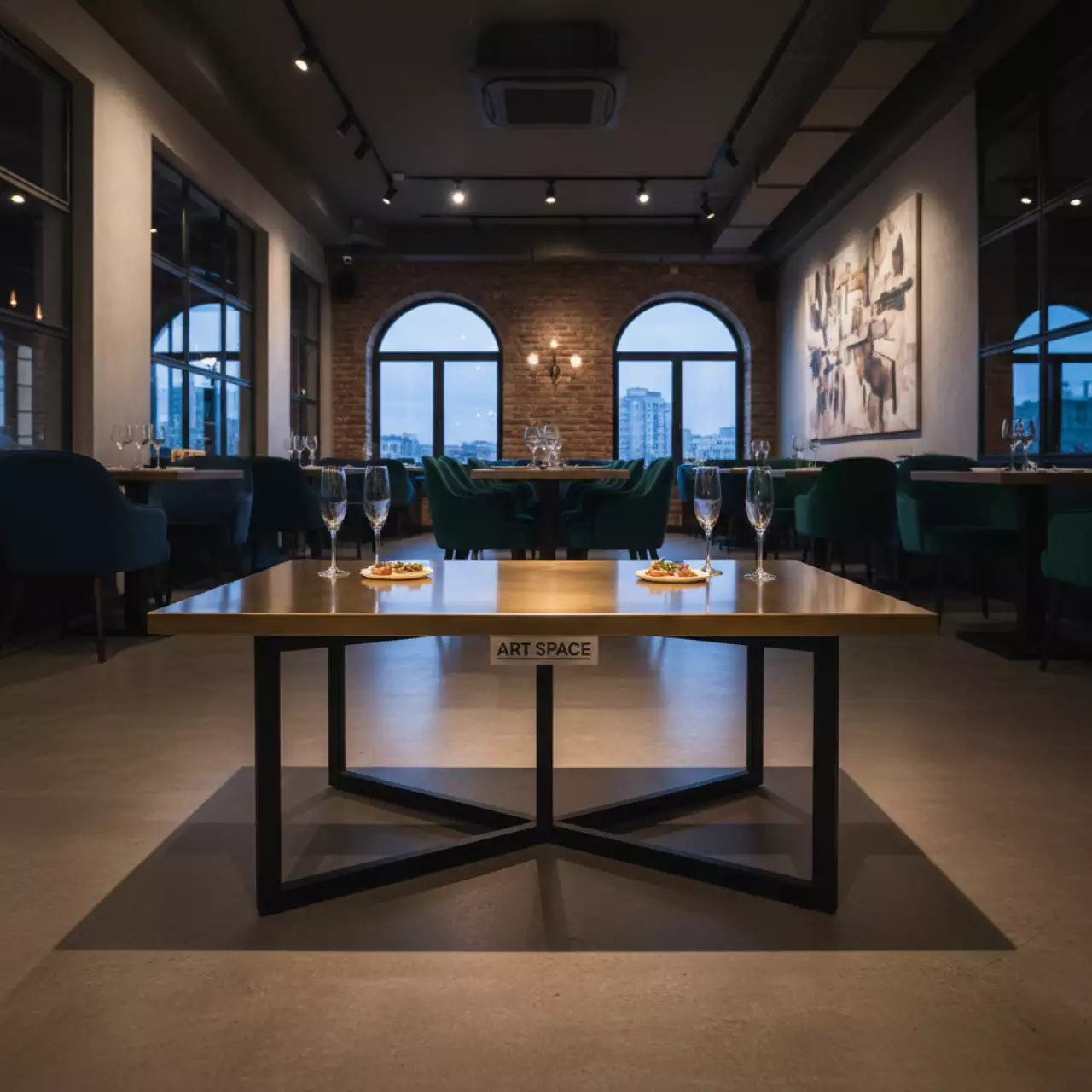 Аренда Журнальный стол Duet золотой и черный в ресторане «Высота 5642» — ART SPACE