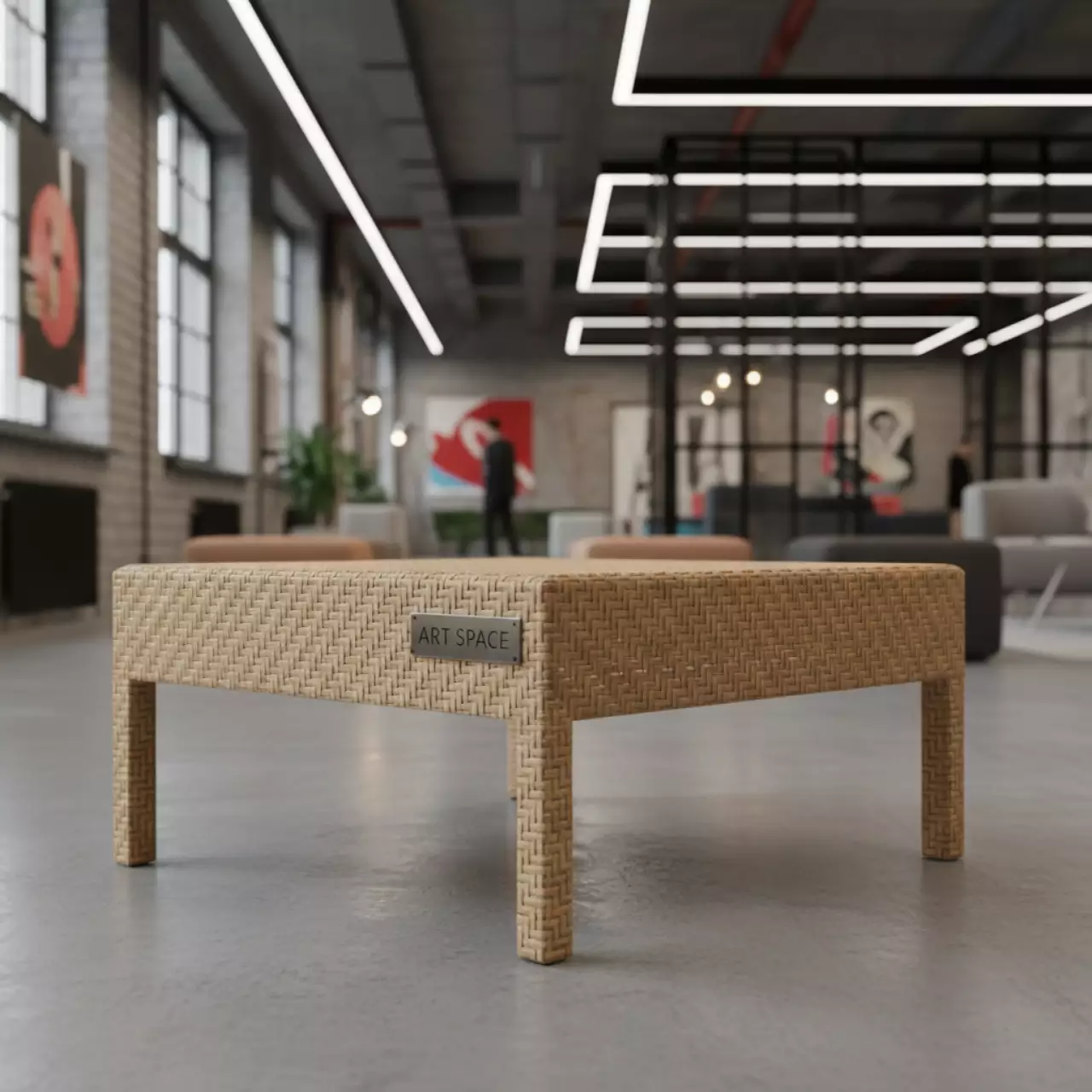 Аренда Журнальный стол Гранд Латте из искусственного ротанга соломенный в Университете «Сириус» — ART SPACE