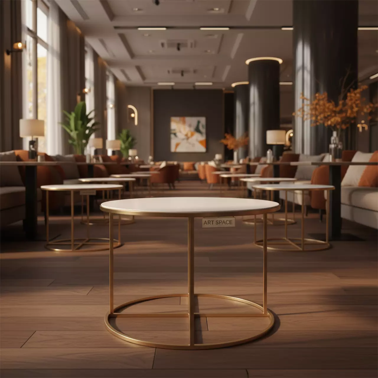 Аренда Журнальный стол Homer gold white в ресторане «Магеллан» — ART SPACE