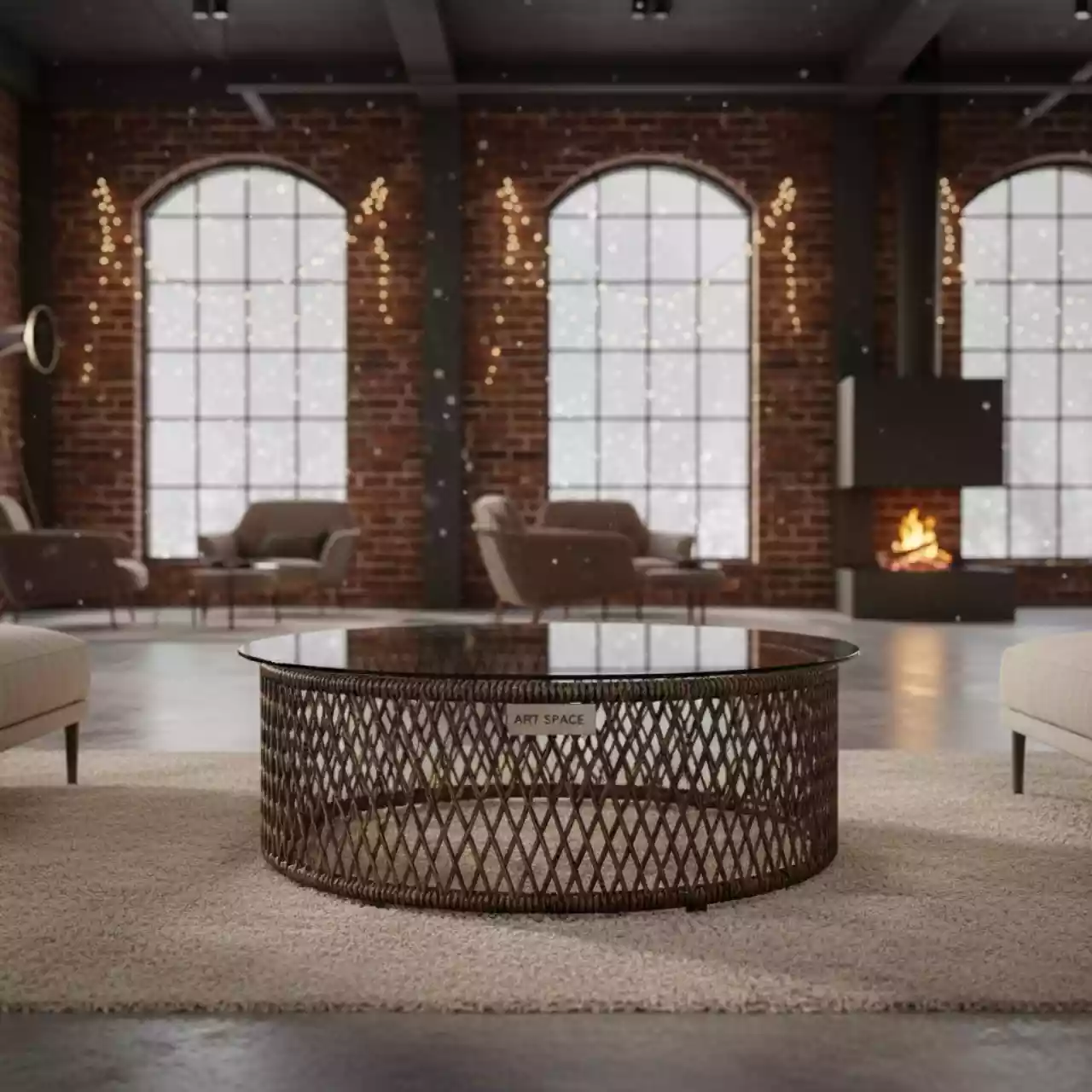 Аренда Журнальный стол из искусственного ротанга YH S4251G bronze в МФК «Горный» — ART SPACE