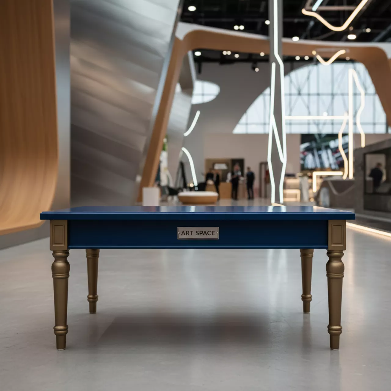 Аренда Журнальный стол классик с синей столешницей в Mantera Supreme — ART SPACE